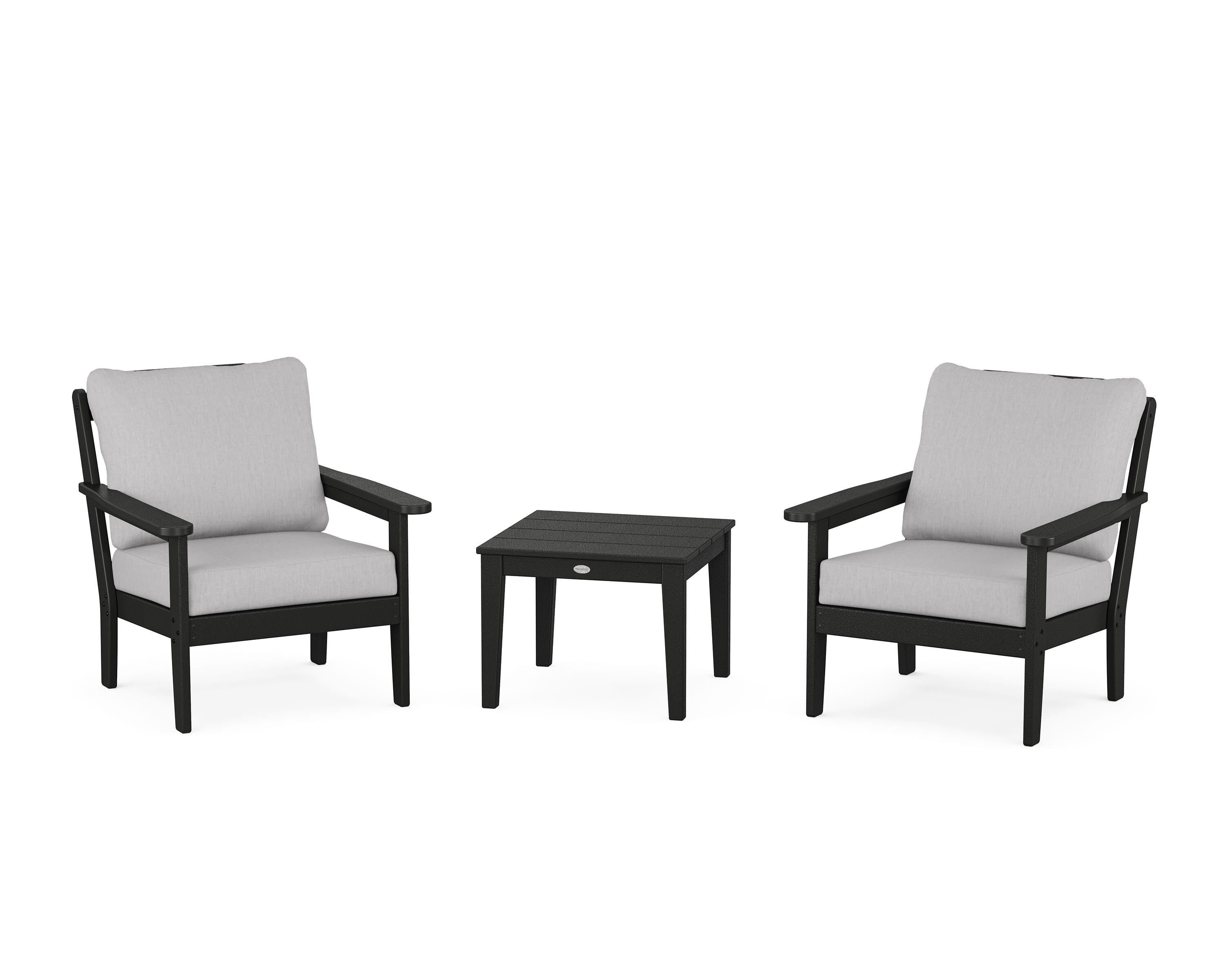 Country Living Cottage 3-Piece Deep Seating Set in Black / Granite