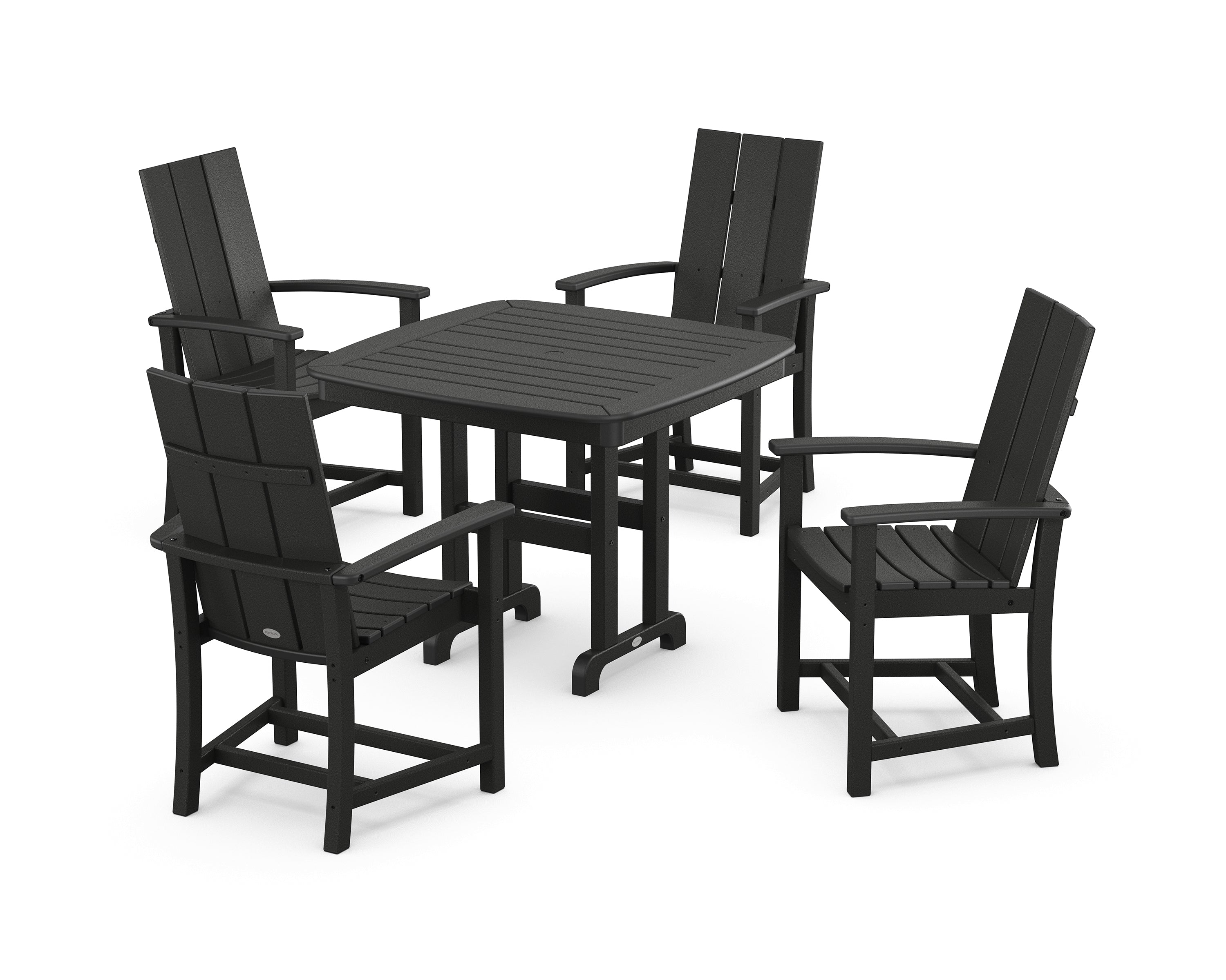 POLYWOOD® Modern Adirondack 5-Piece Dining Set in Black