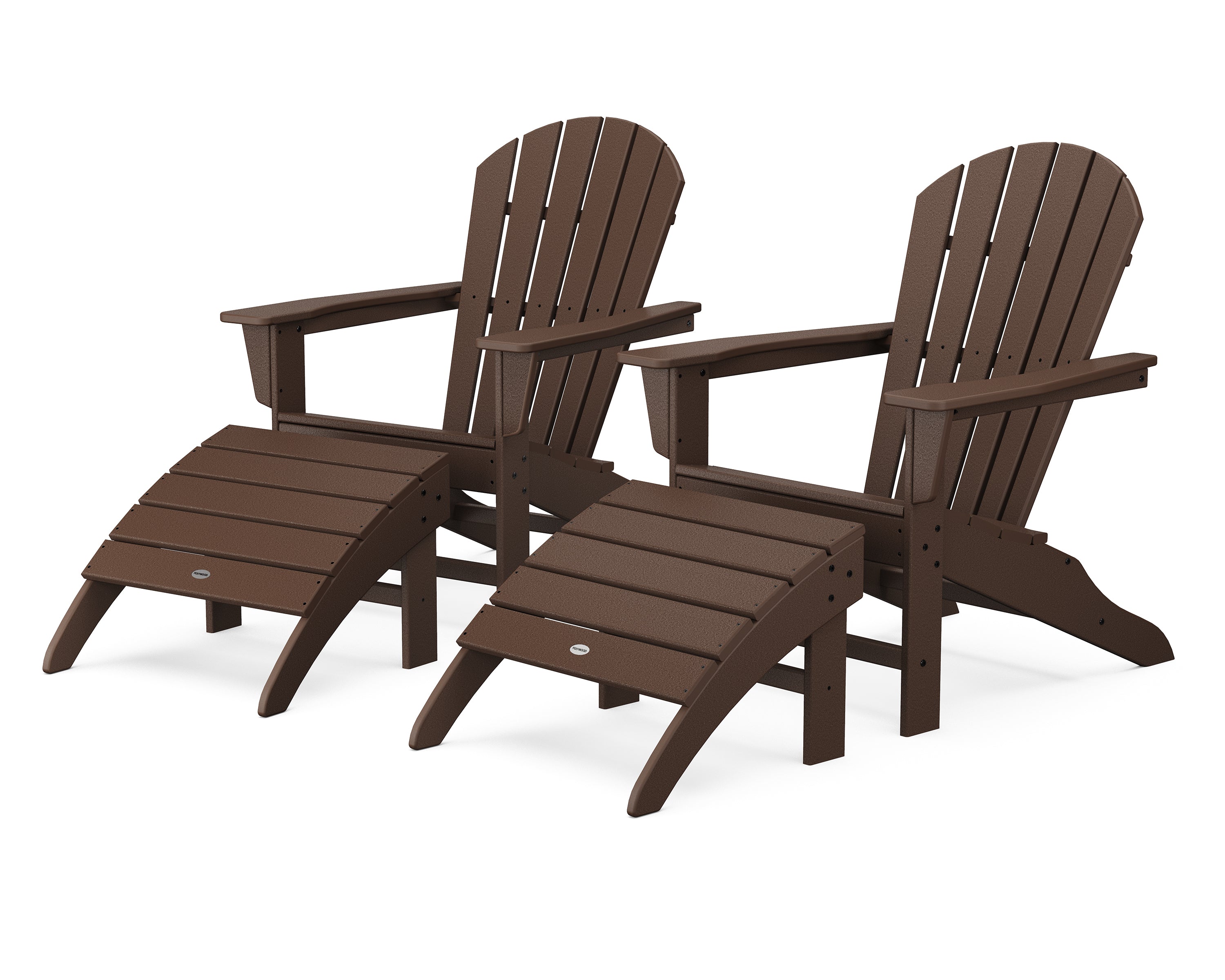 POLYWOOD South Beach 4-Piece Adirondack Set in Mahogany
