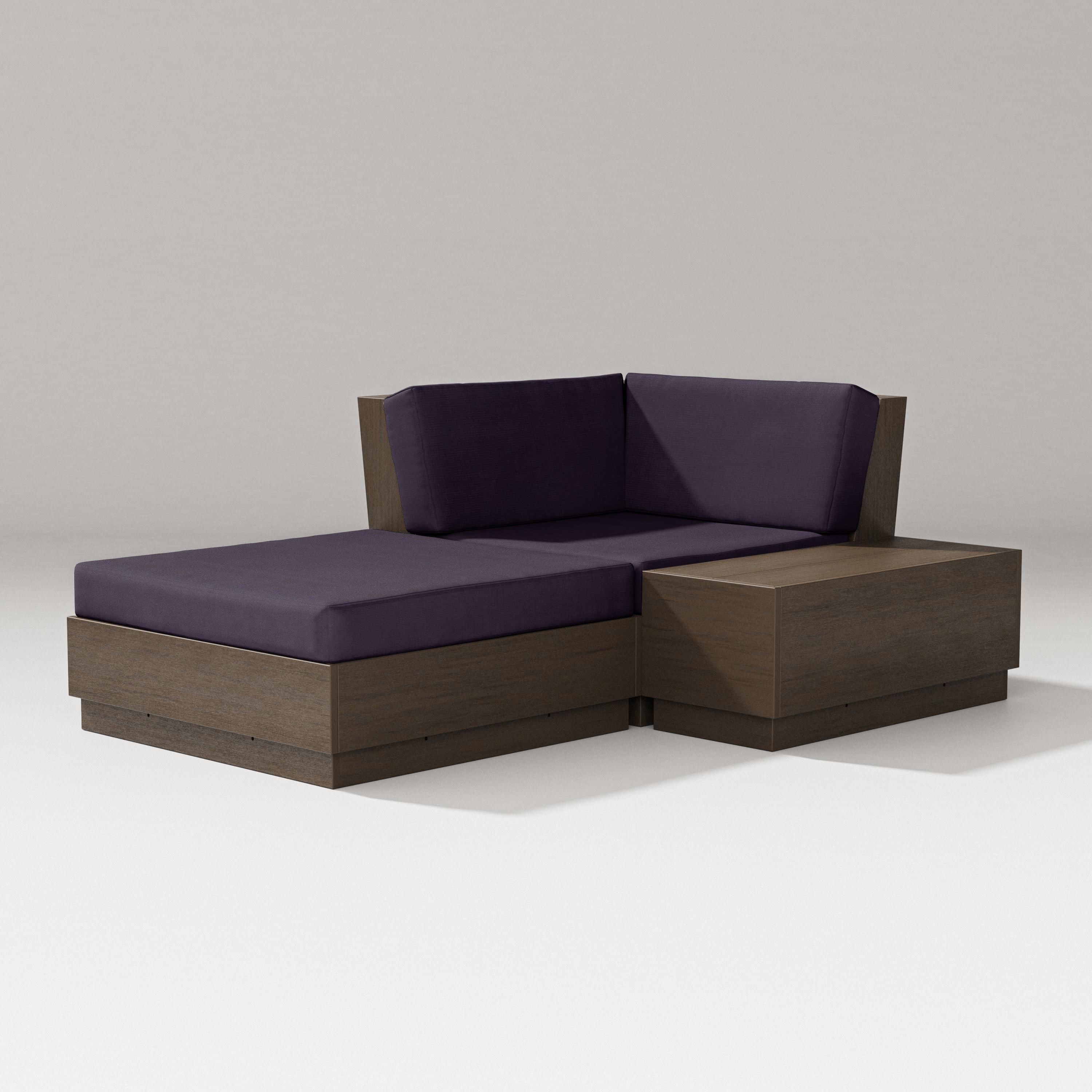 PW Designer Series Elevate Corner Chaise in Kona / Navy Linen