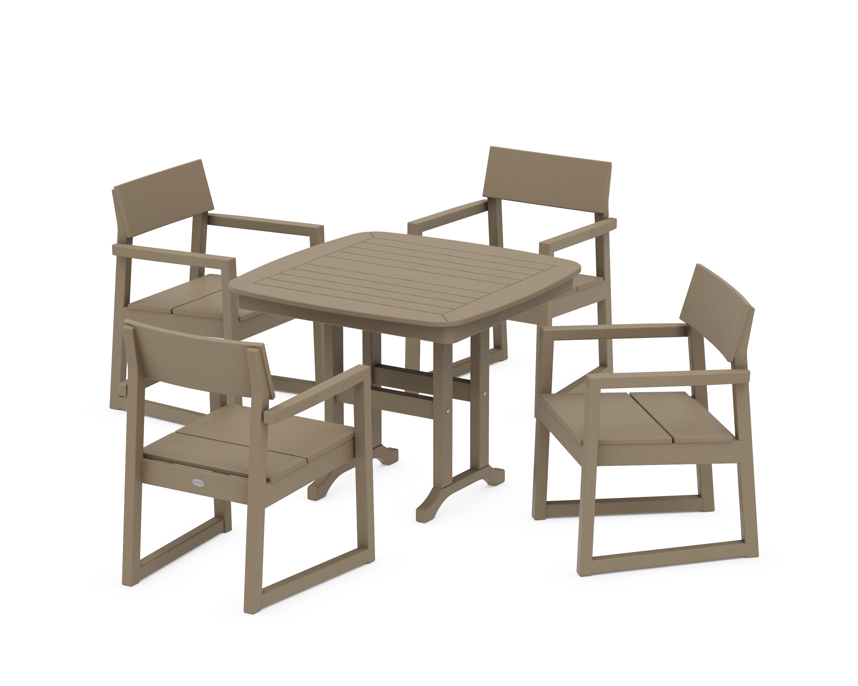 POLYWOOD EDGE 5-Piece Dining Set in Vintage Sahara