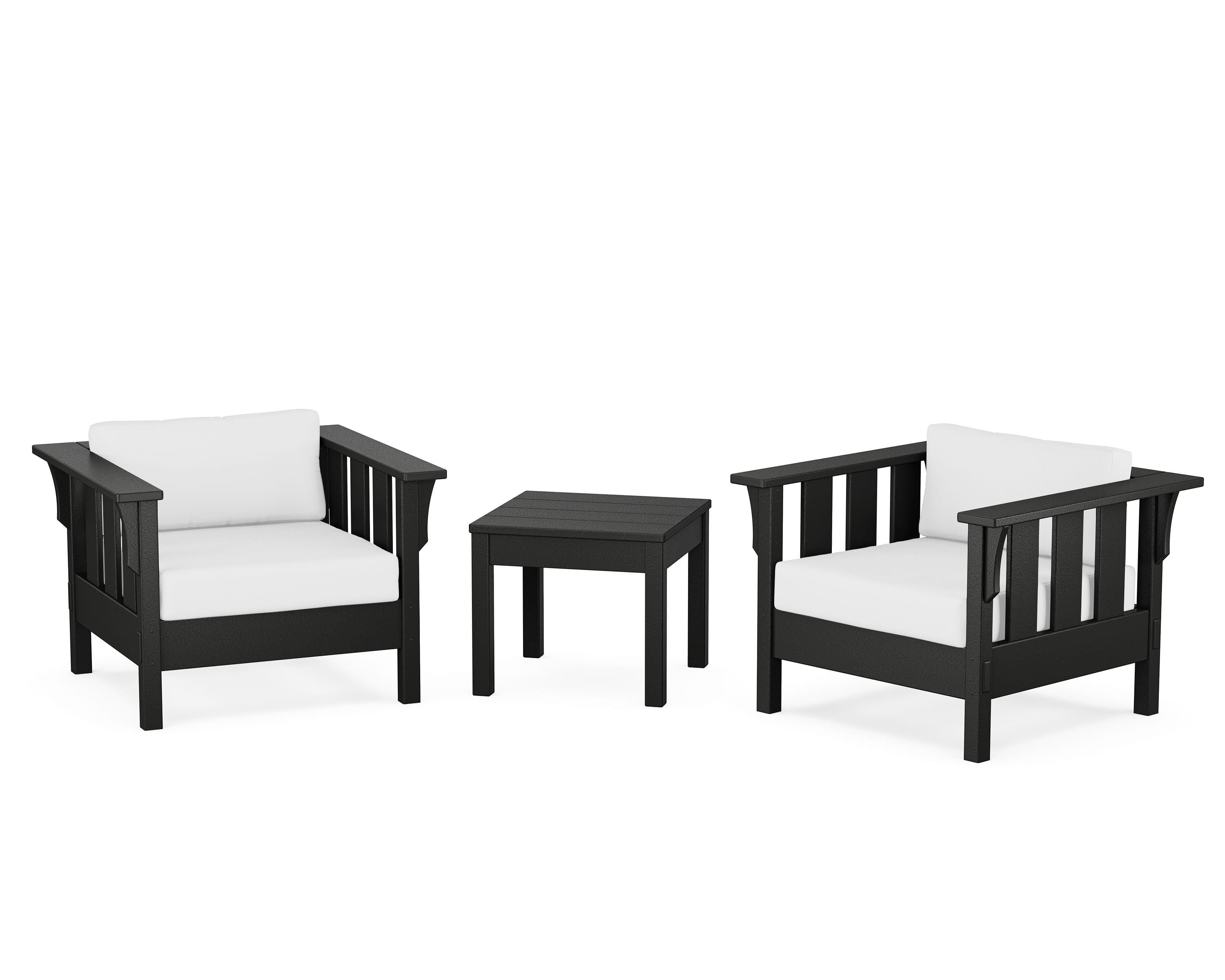 Martha Stewart by POLYWOOD Acadia 3-Piece Deep Seating Set in Black / Natural
