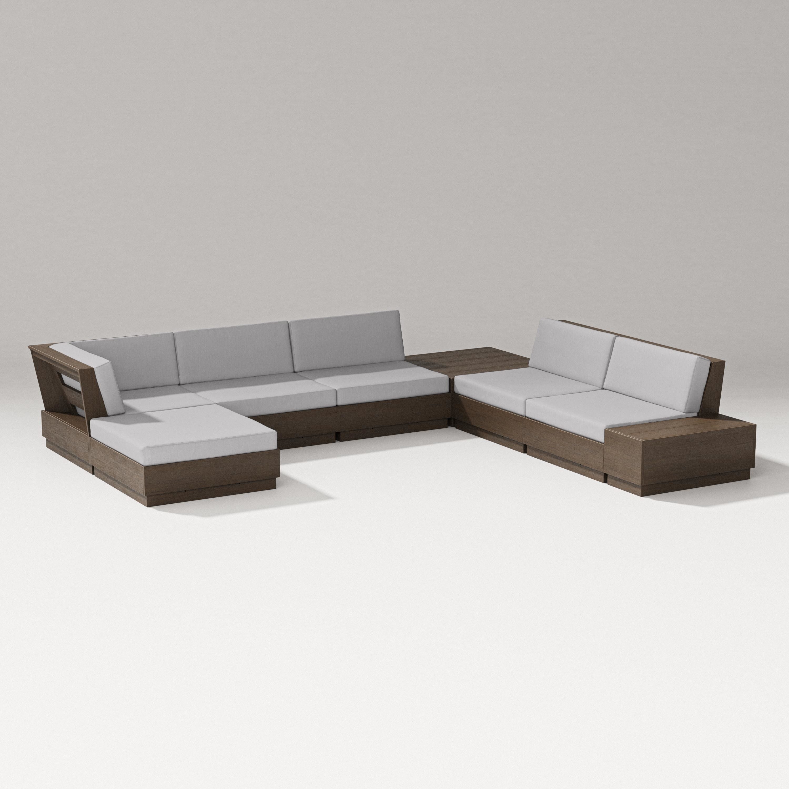 PW Designer Series Elevate 8-Piece Corner Sectional in Kona / Granite