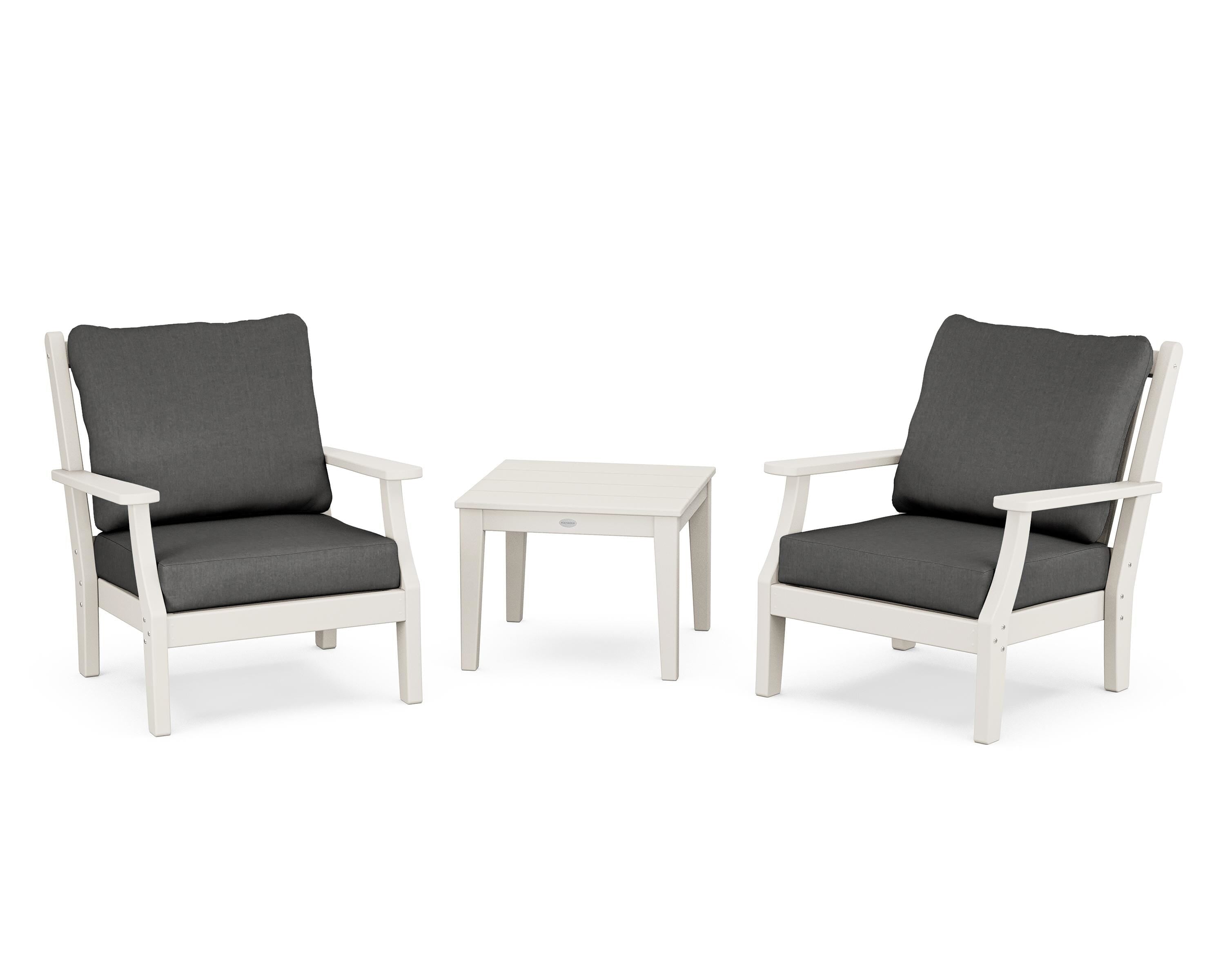 Country Living Wovendale 3-Piece Deep Seating Set in Sand / Spectrum Carbon