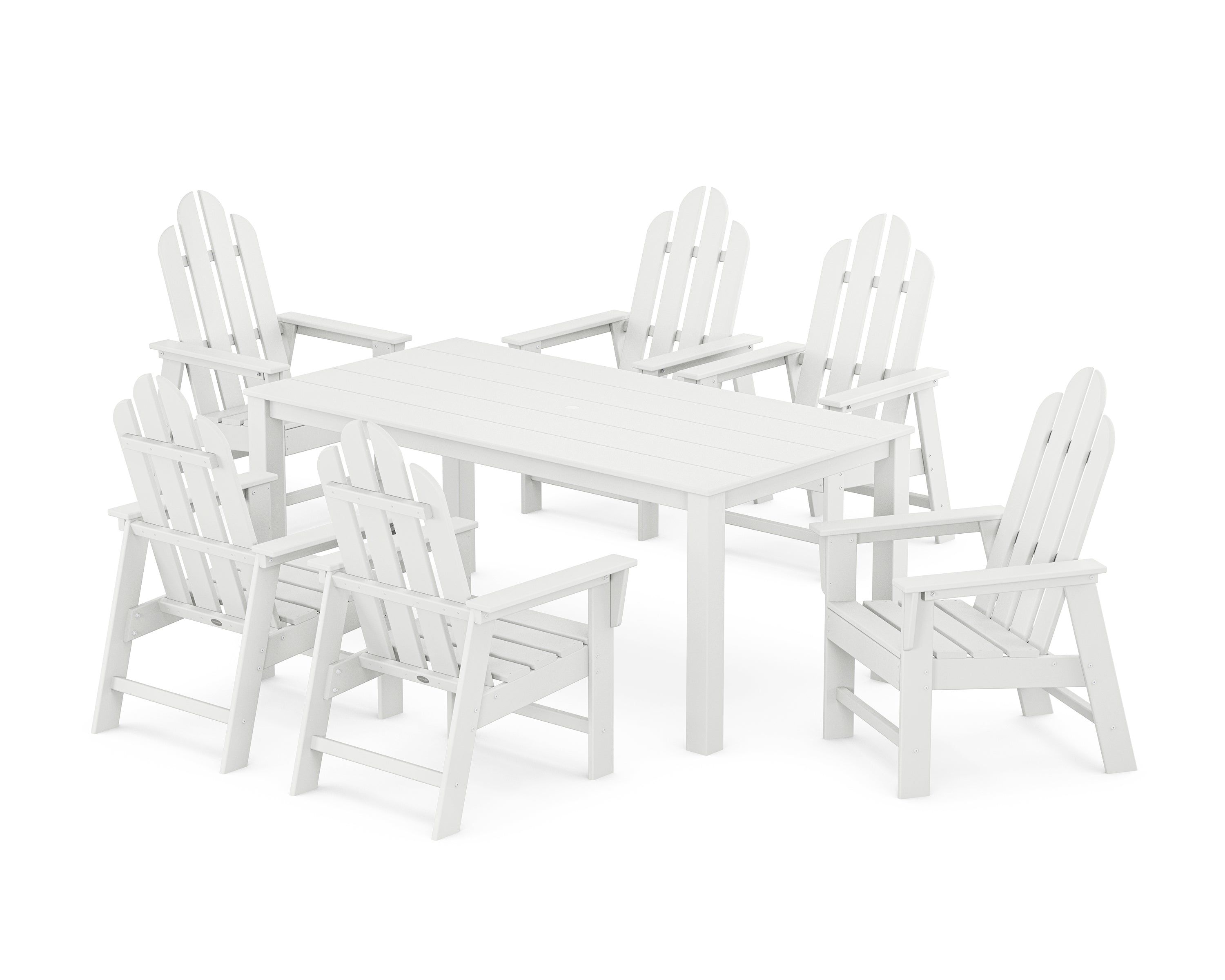 POLYWOOD Long Island 7-Piece Parsons Dining Set in White