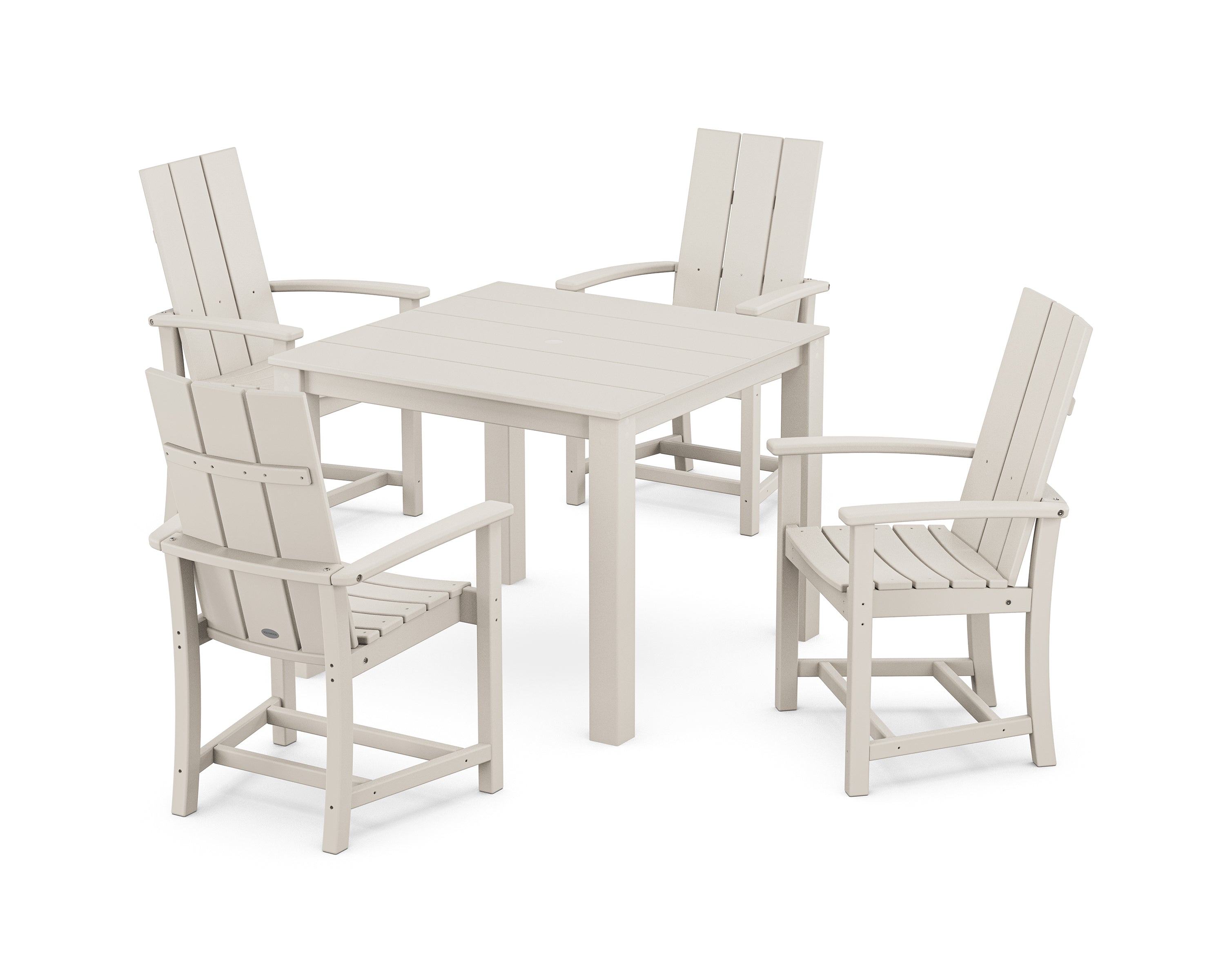 POLYWOOD Modern Adirondack 5-Piece Parsons Dining Set in Sand
