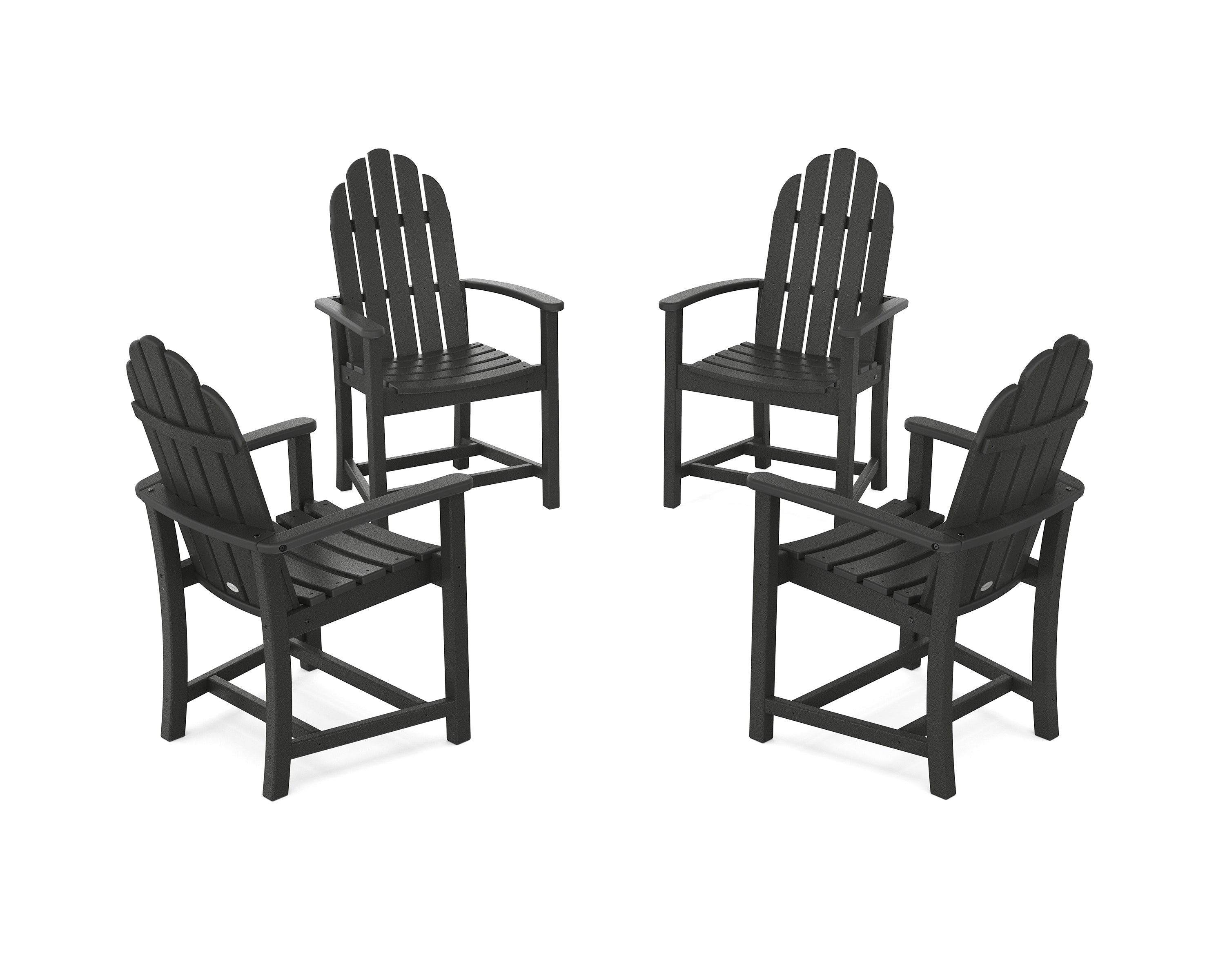 POLYWOOD Classic 4-Piece Upright Adirondack Conversation Set in Black