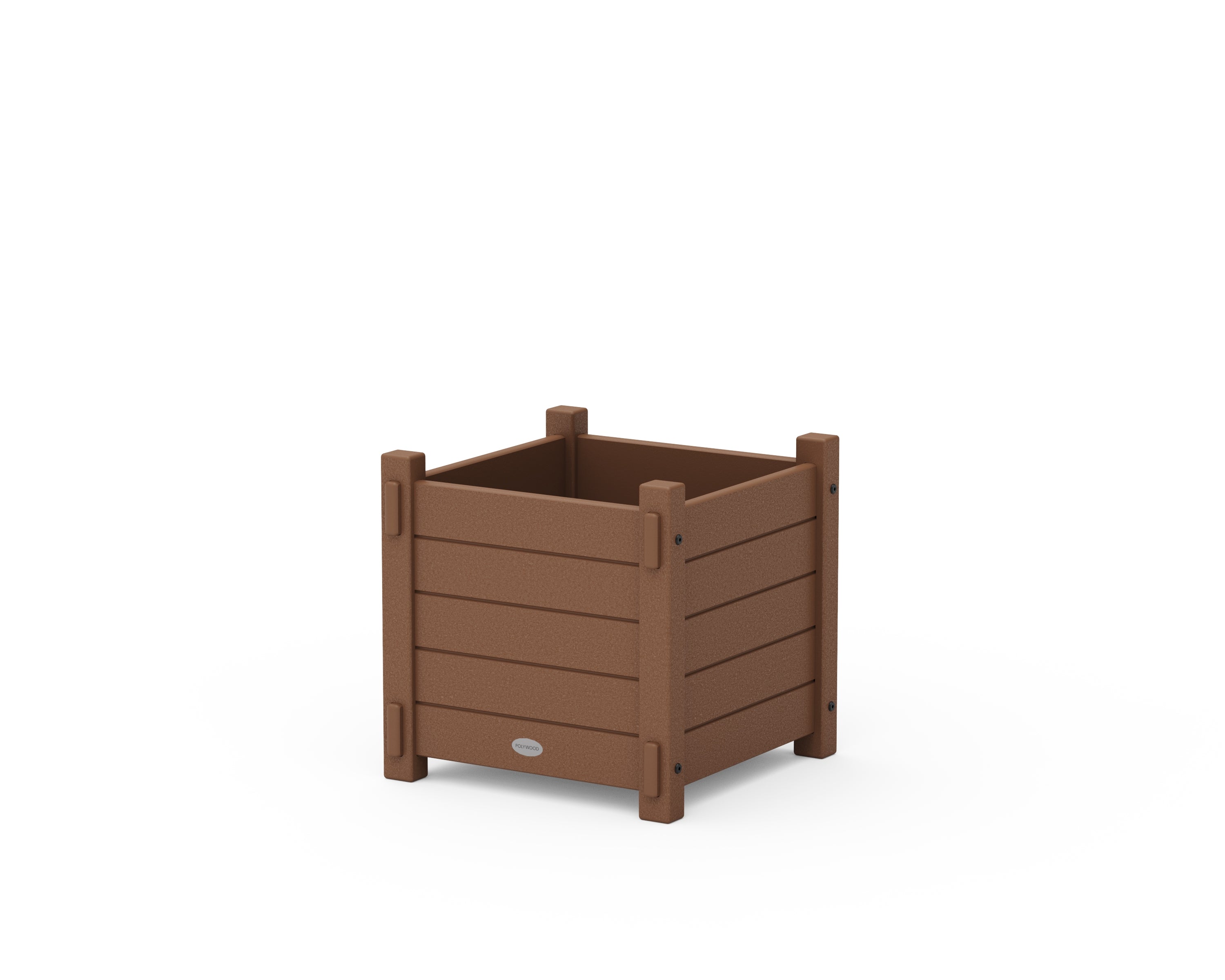 POLYWOOD Nautical Square Planter Box in Teak