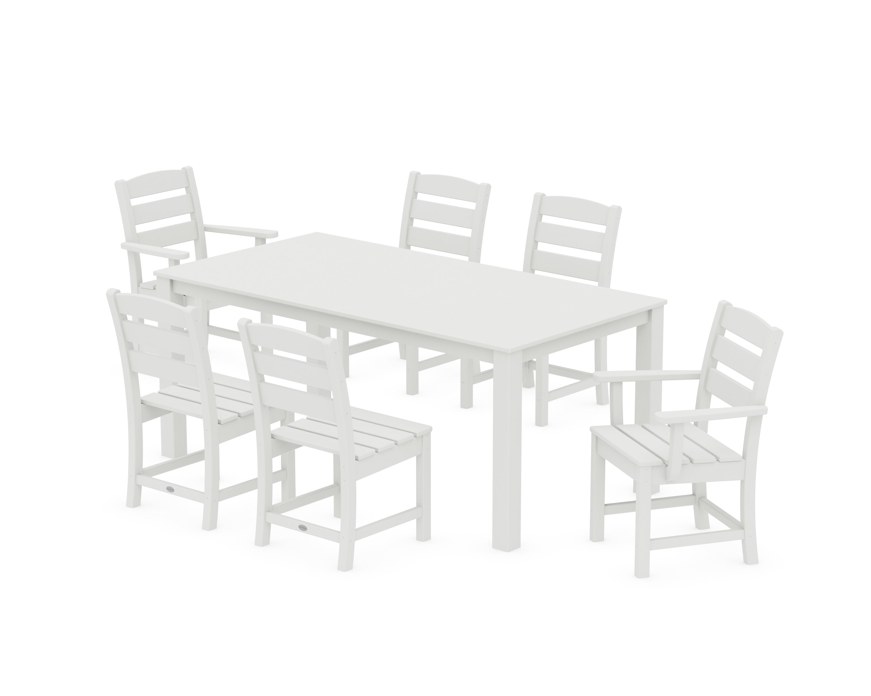 POLYWOOD Lakeside 7-Piece Parsons Dining Set in Vintage White