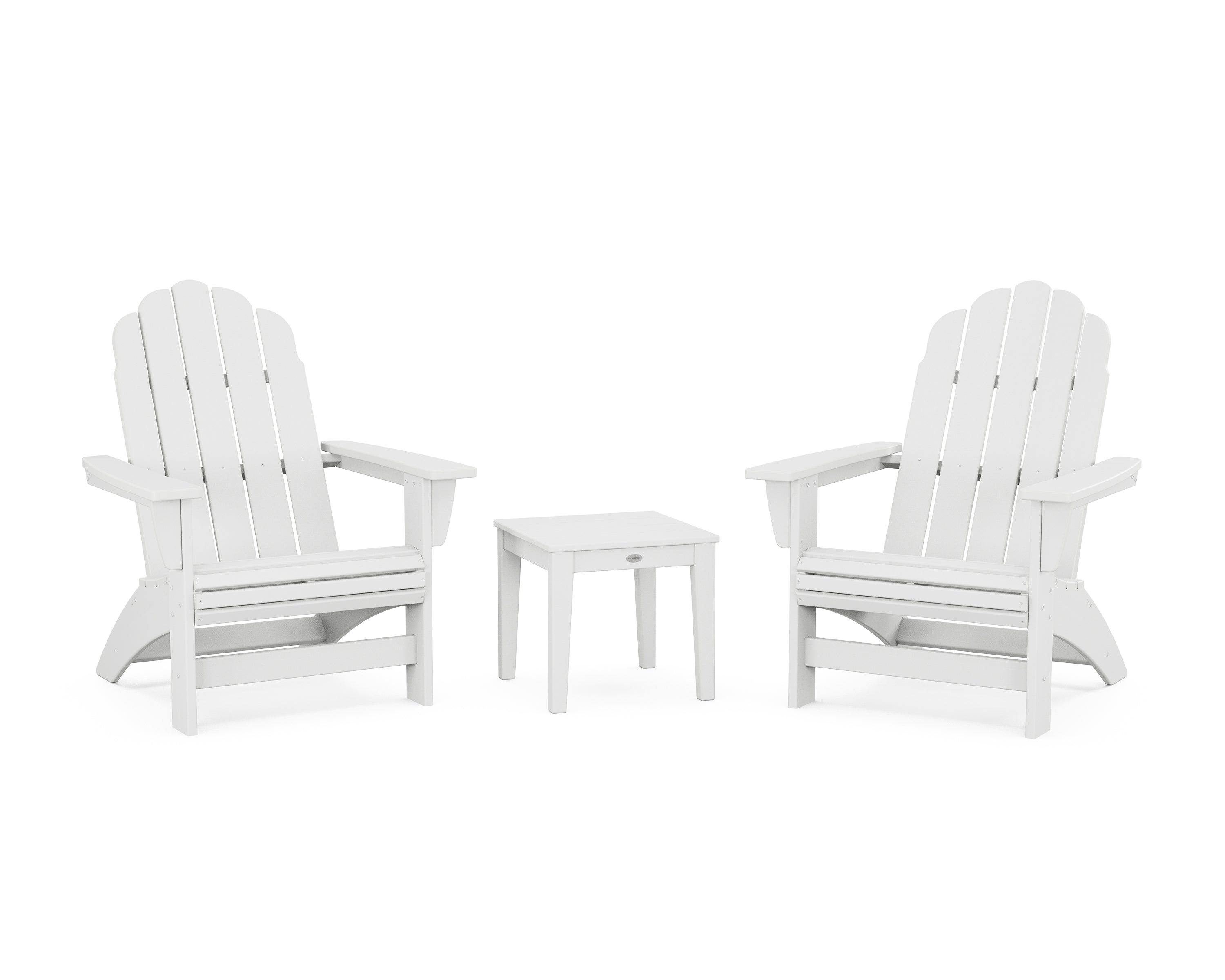 POLYWOOD 3-Piece Vineyard Grand Adirondack Set in White