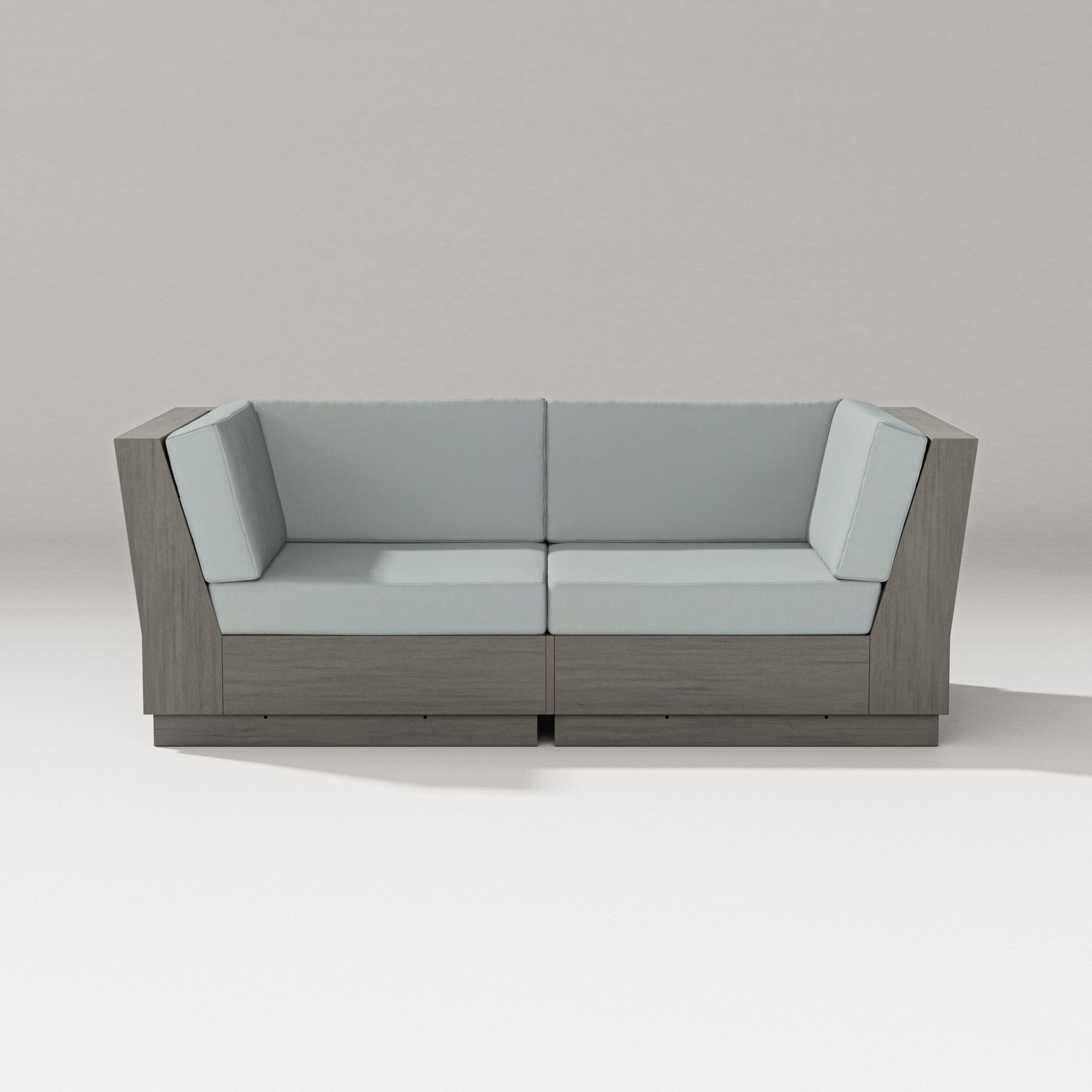 PW Designer Series Elevate Loveseat Sectional in Driftwood / Spa