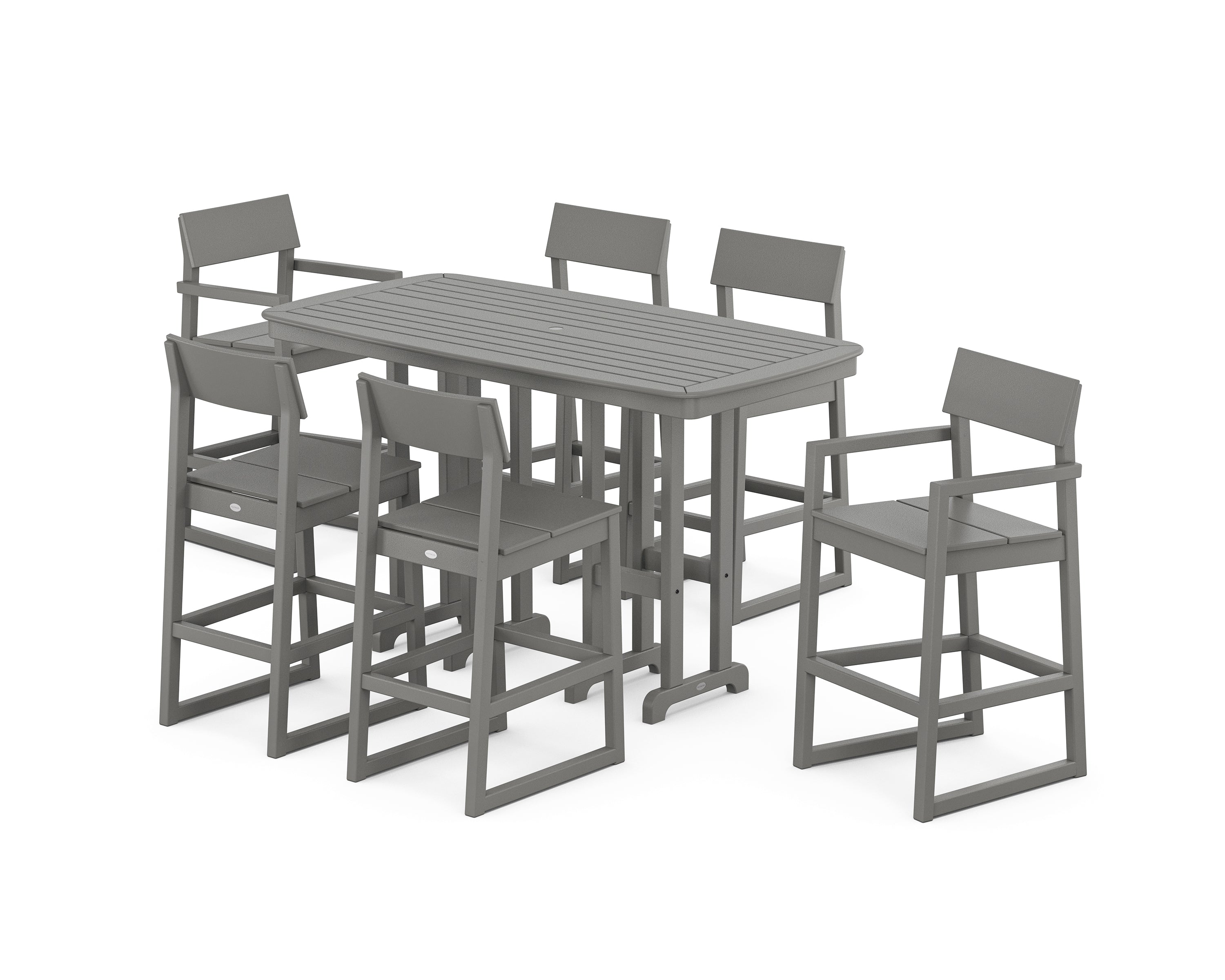 POLYWOOD EDGE 7-Piece Bar Set in Slate Grey