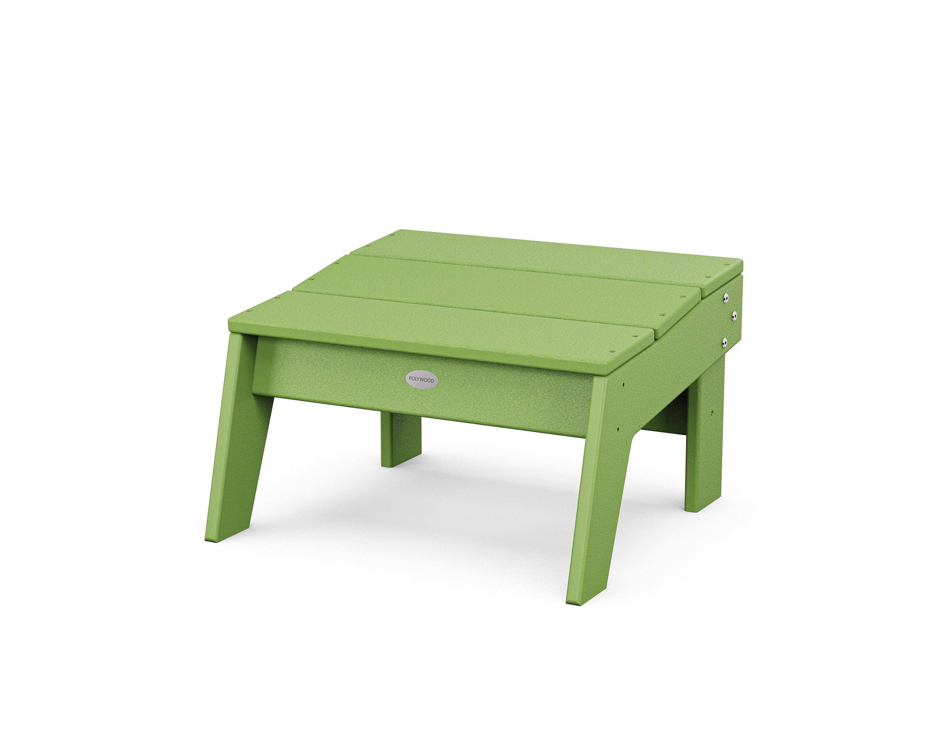 POLYWOOD Modern Studio Ottoman in Lime