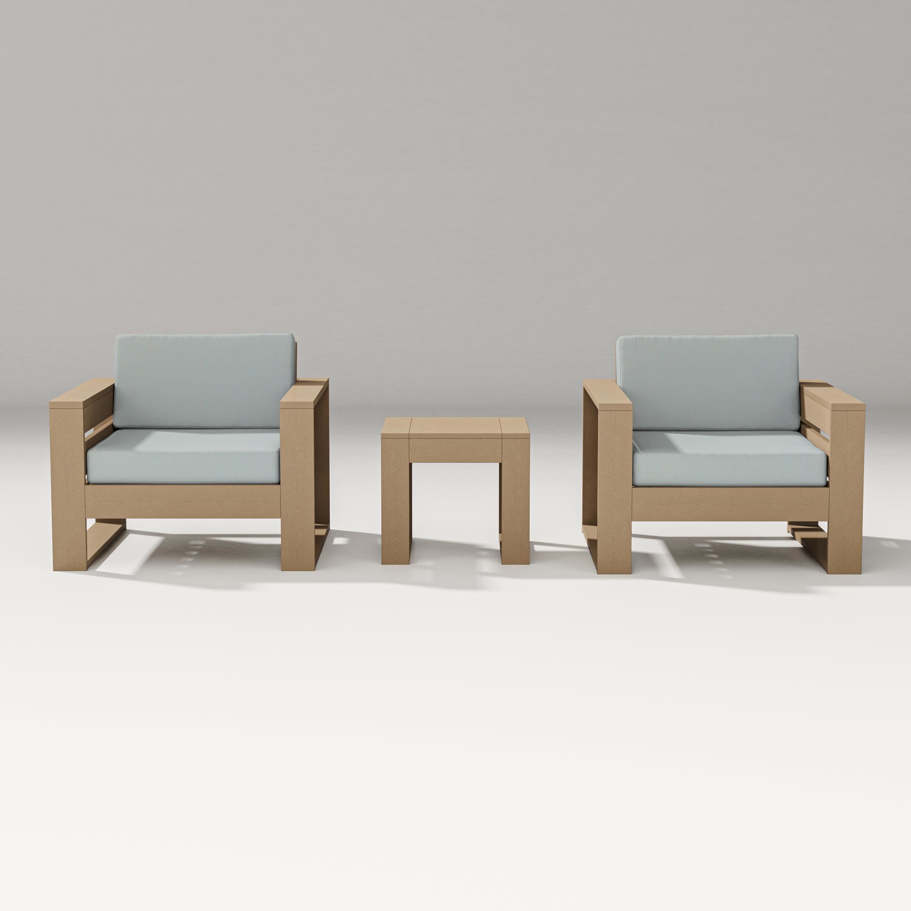 PW Designer Series Latitude 3-Piece Lounge Chair Set in Vintage Sahara / Spa