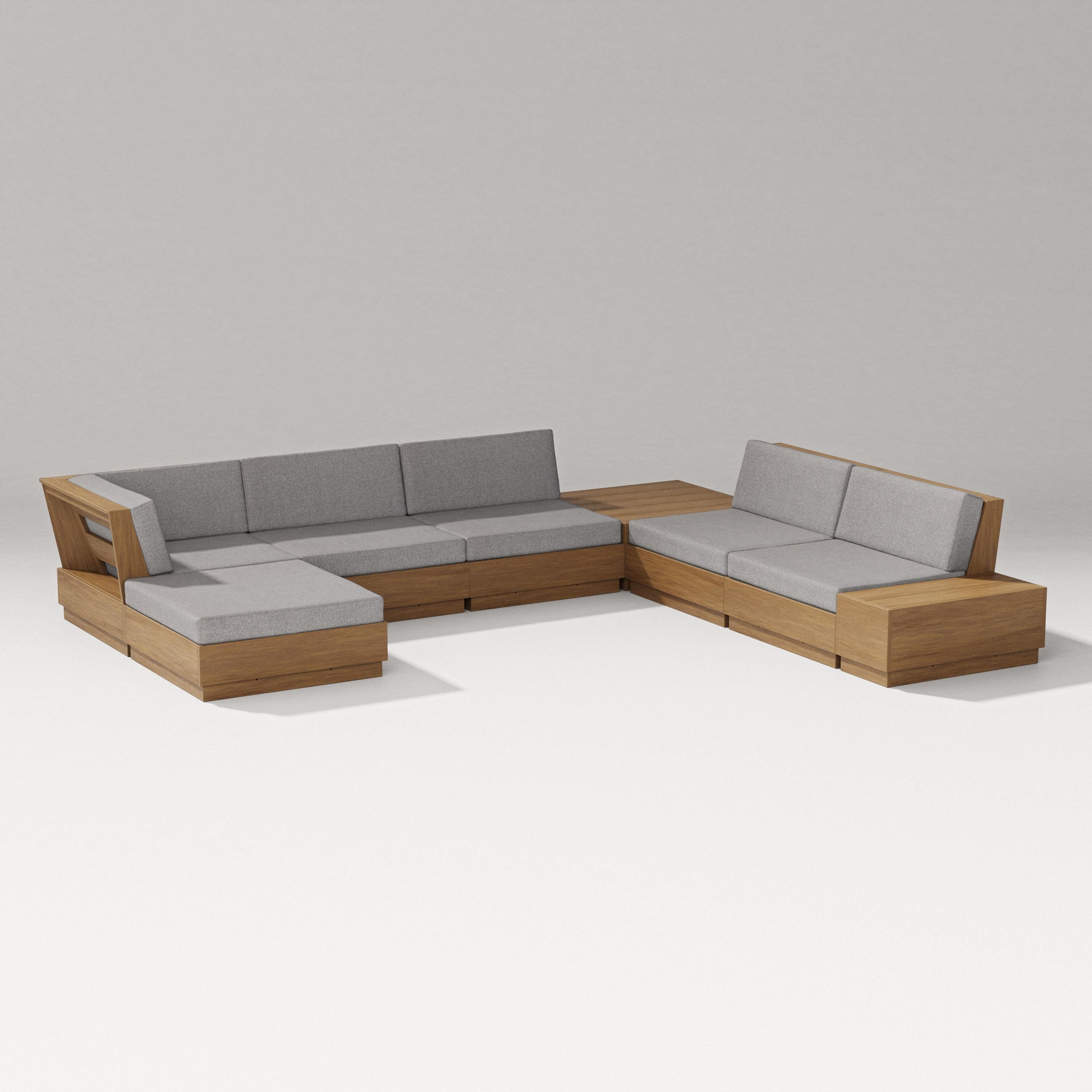 PW Designer Series Elevate 8-Piece Corner Sectional in Natural / Grey Mist
