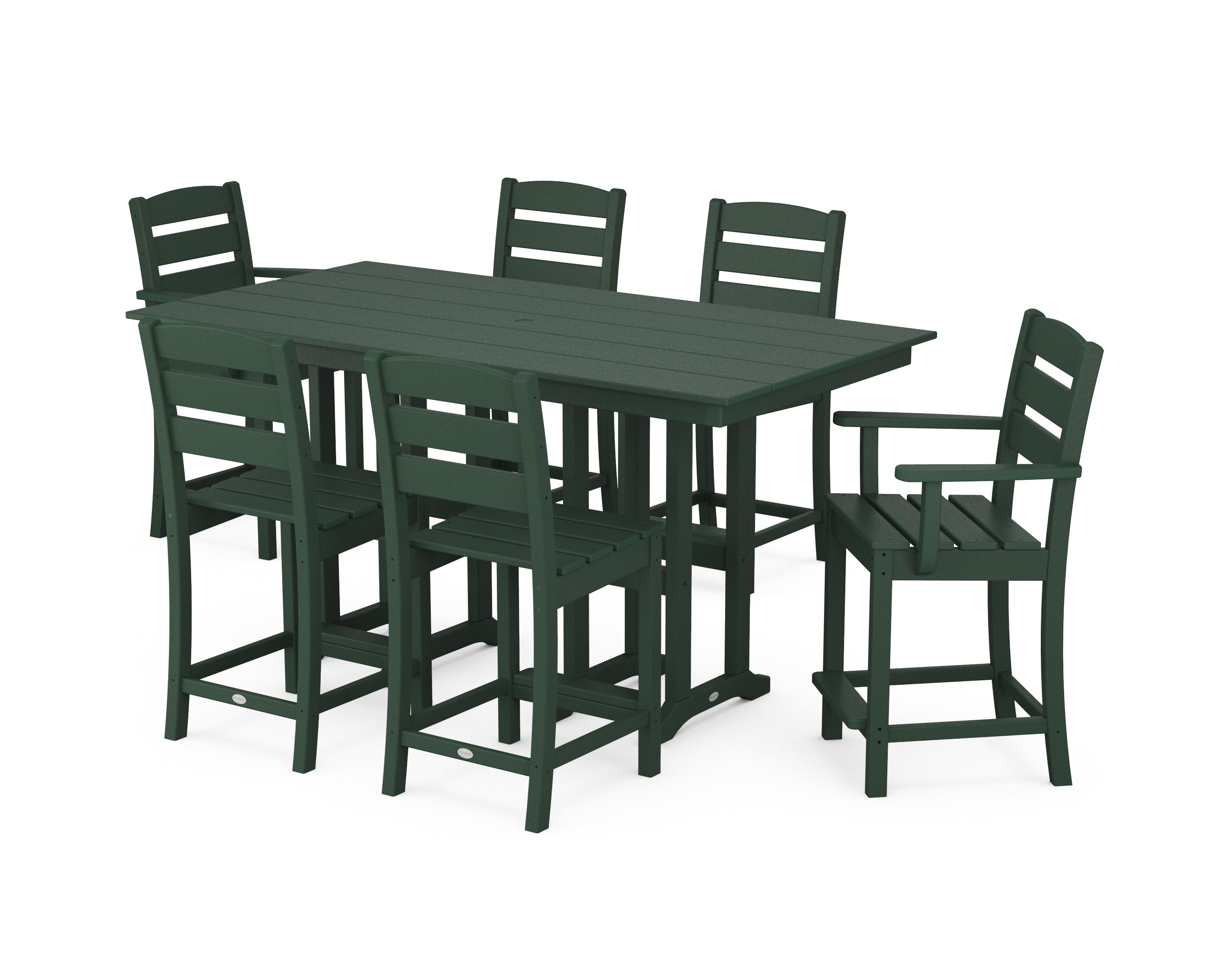POLYWOOD® Lakeside 7-Piece Counter Set in Green