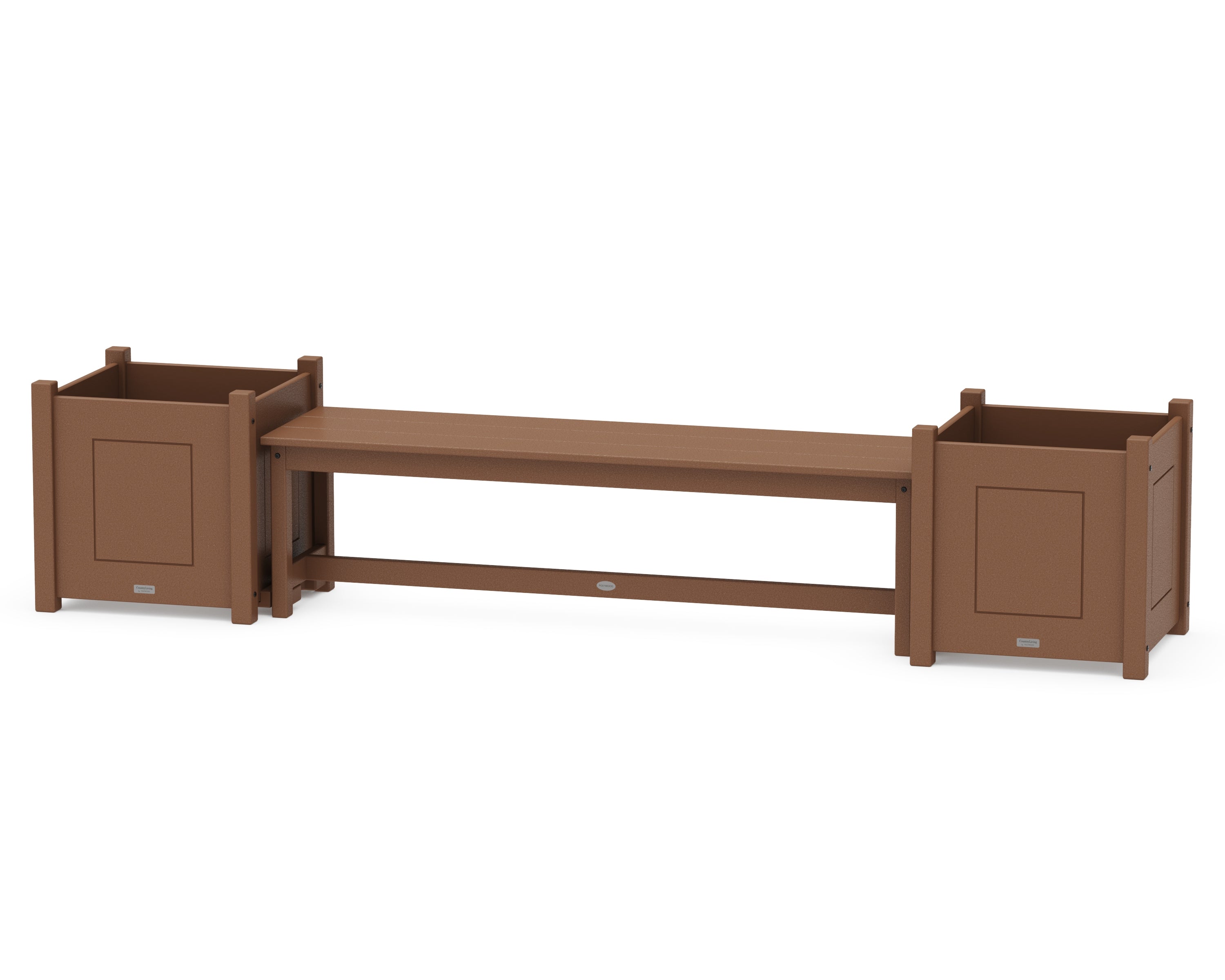 Country Living 60" Country Living Straight Planter Bench Set - Large in Teak