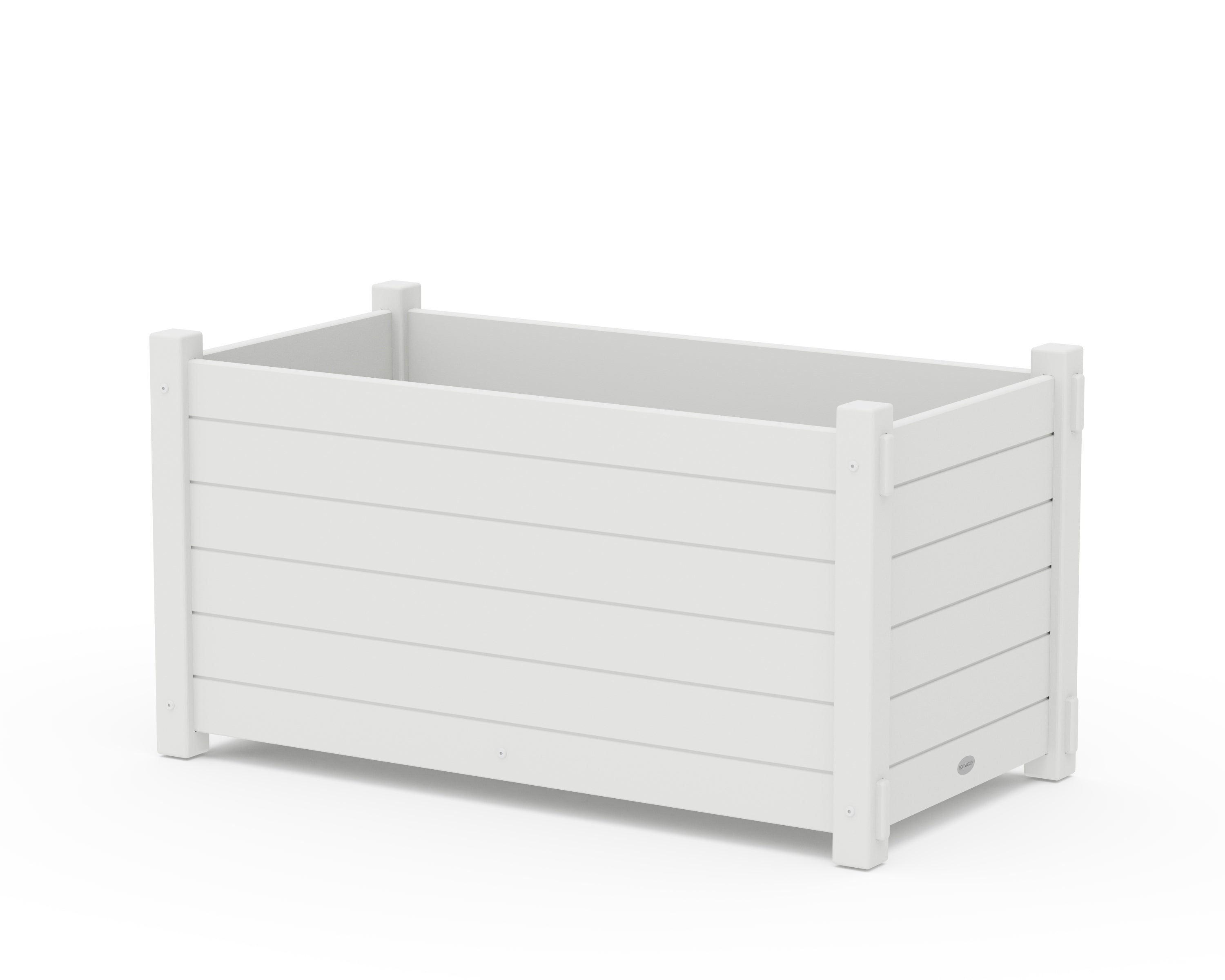 POLYWOOD Nautical Large Rectangle Double Planter Box in White