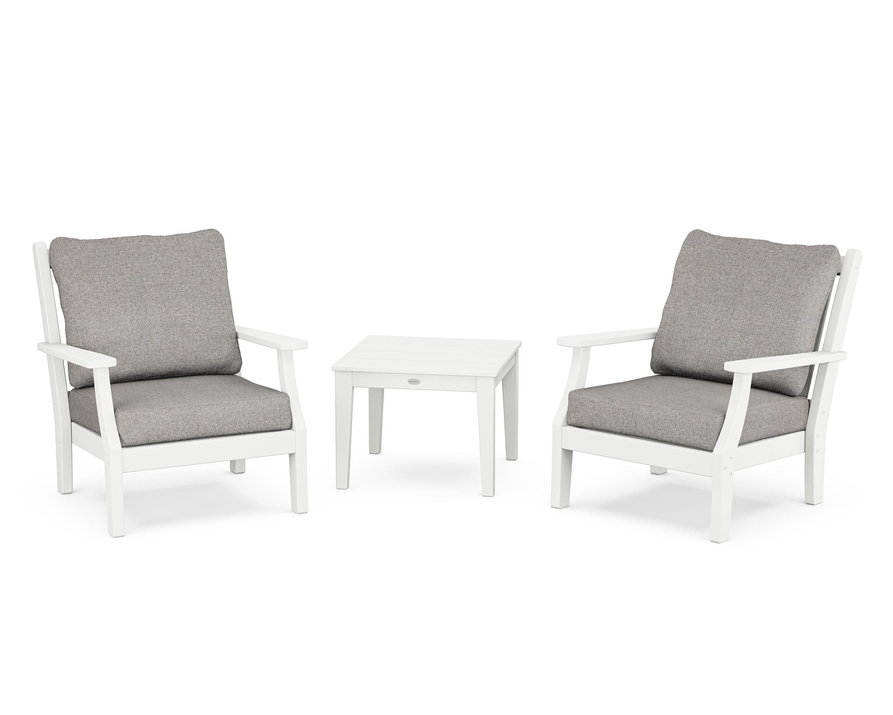 Country Living Wovendale 3-Piece Deep Seating Set in White / Grey Mist