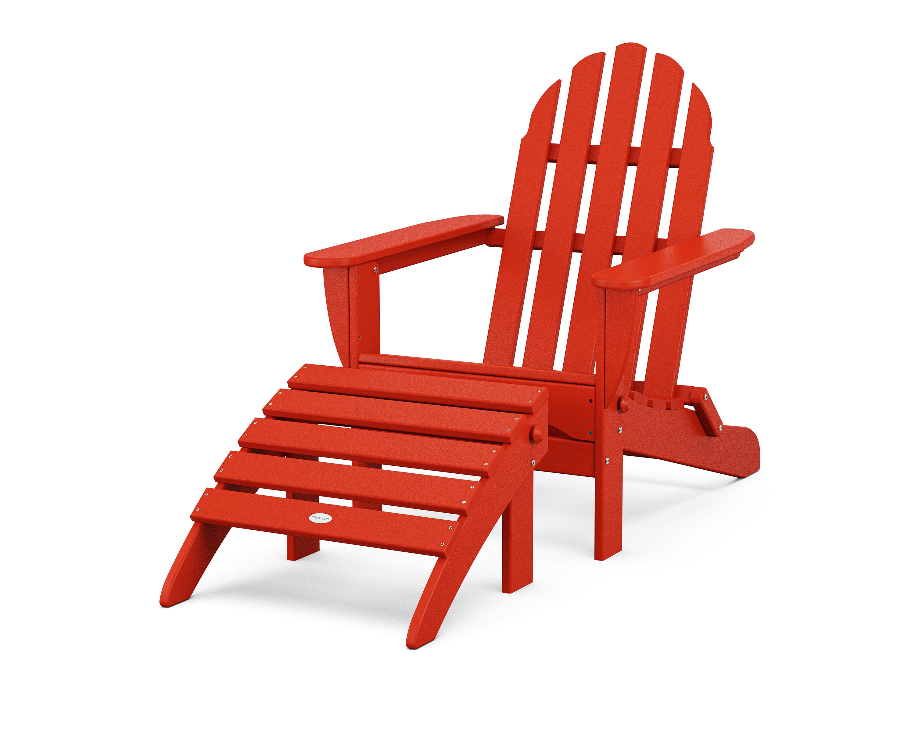 POLYWOOD Classic Adirondack 2-Piece Set in Sunset Red
