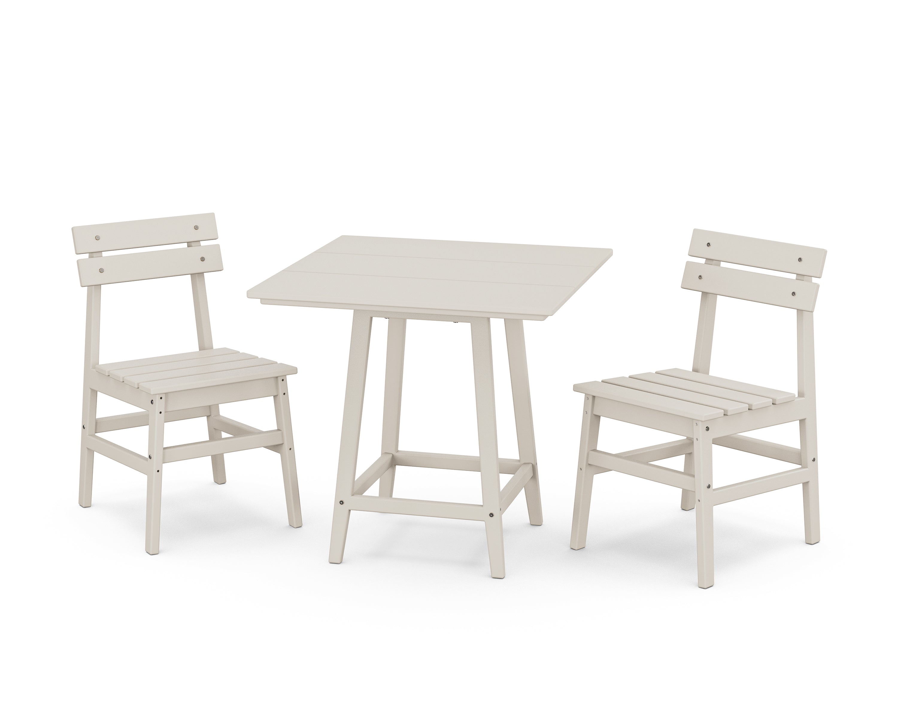 POLYWOOD Modern Studio Plaza Chair 3-Piece Bistro Dining Set in Sand