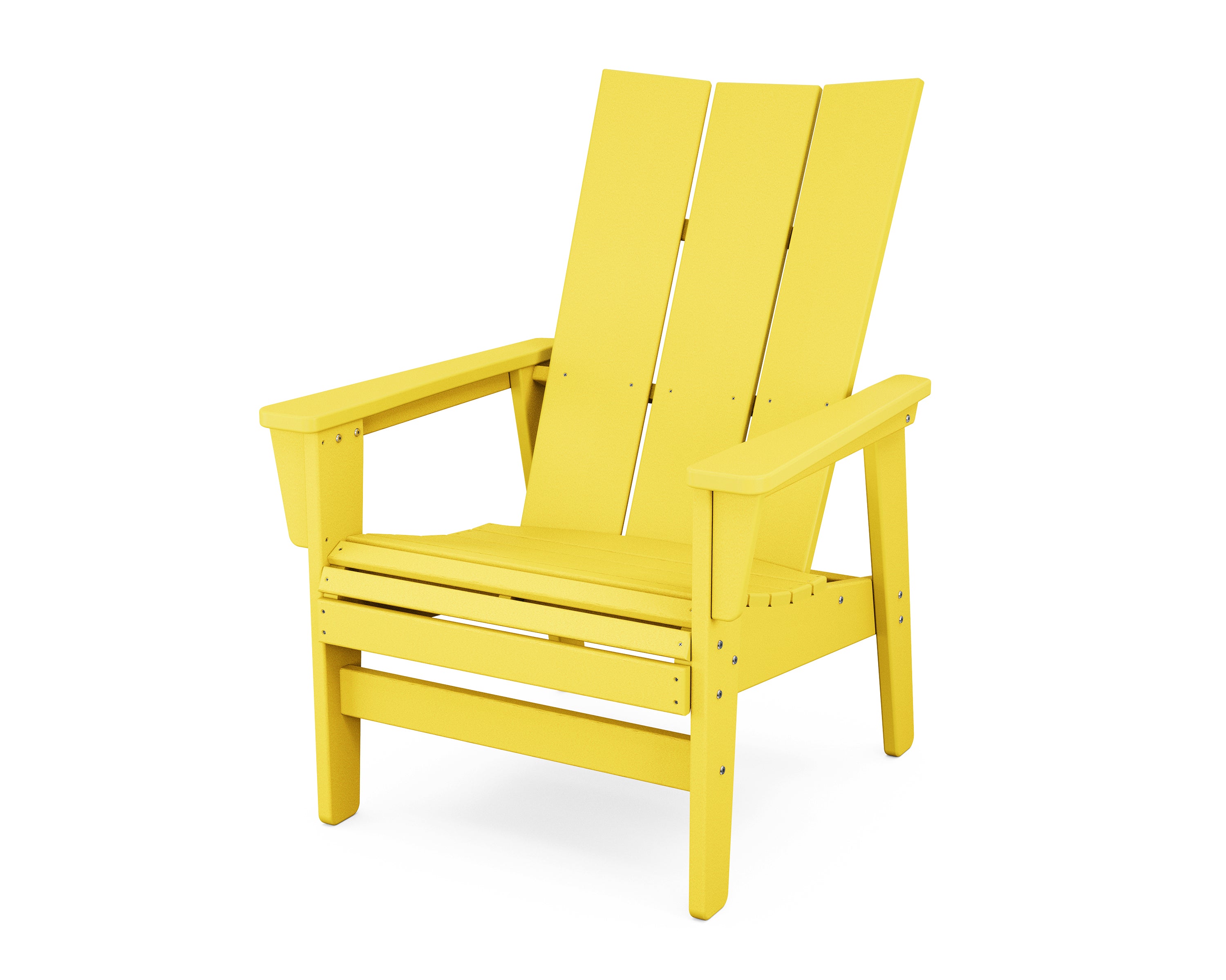 POLYWOOD Modern Grand Upright Adirondack Chair in Lemon