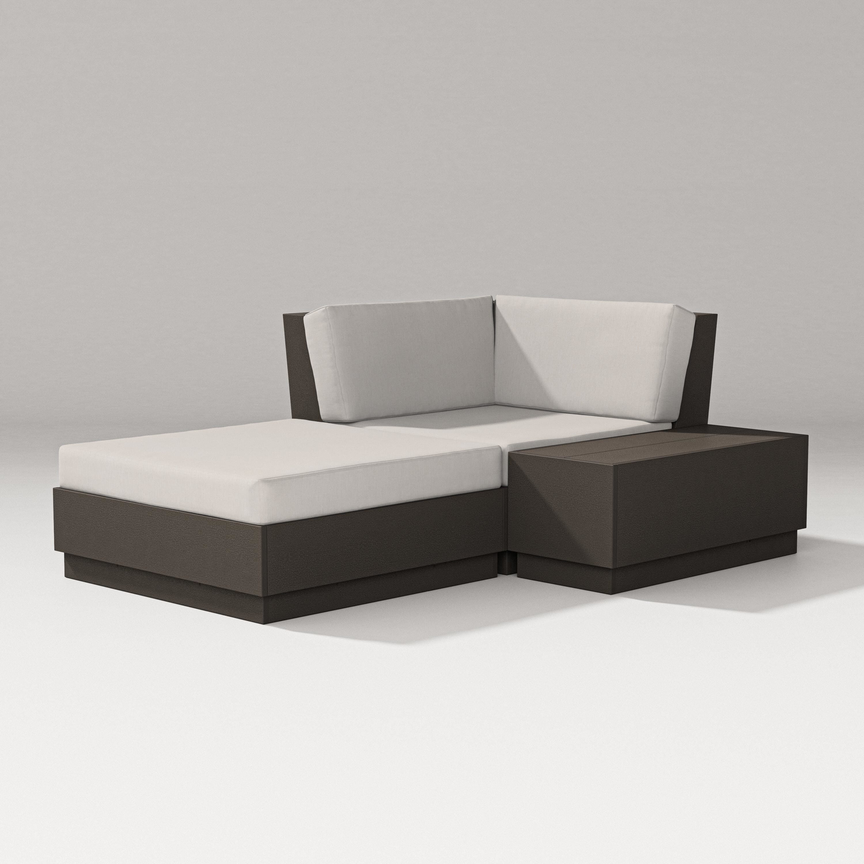 PW Designer Series Elevate Corner Chaise in Vintage Coffee / Cast Ash