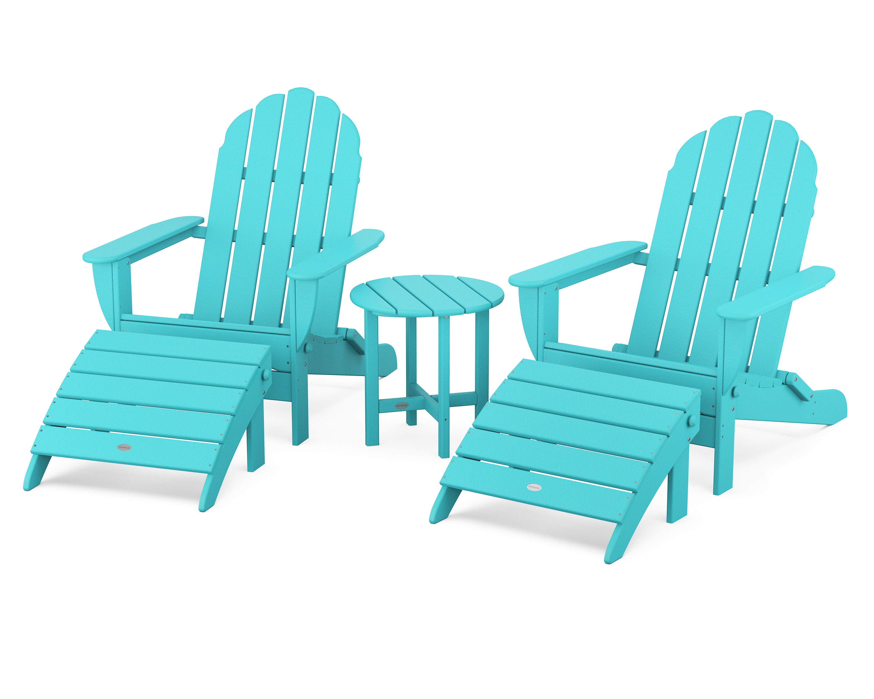 POLYWOOD Classic Oversized Adirondack 5-Piece Casual Set in Aruba