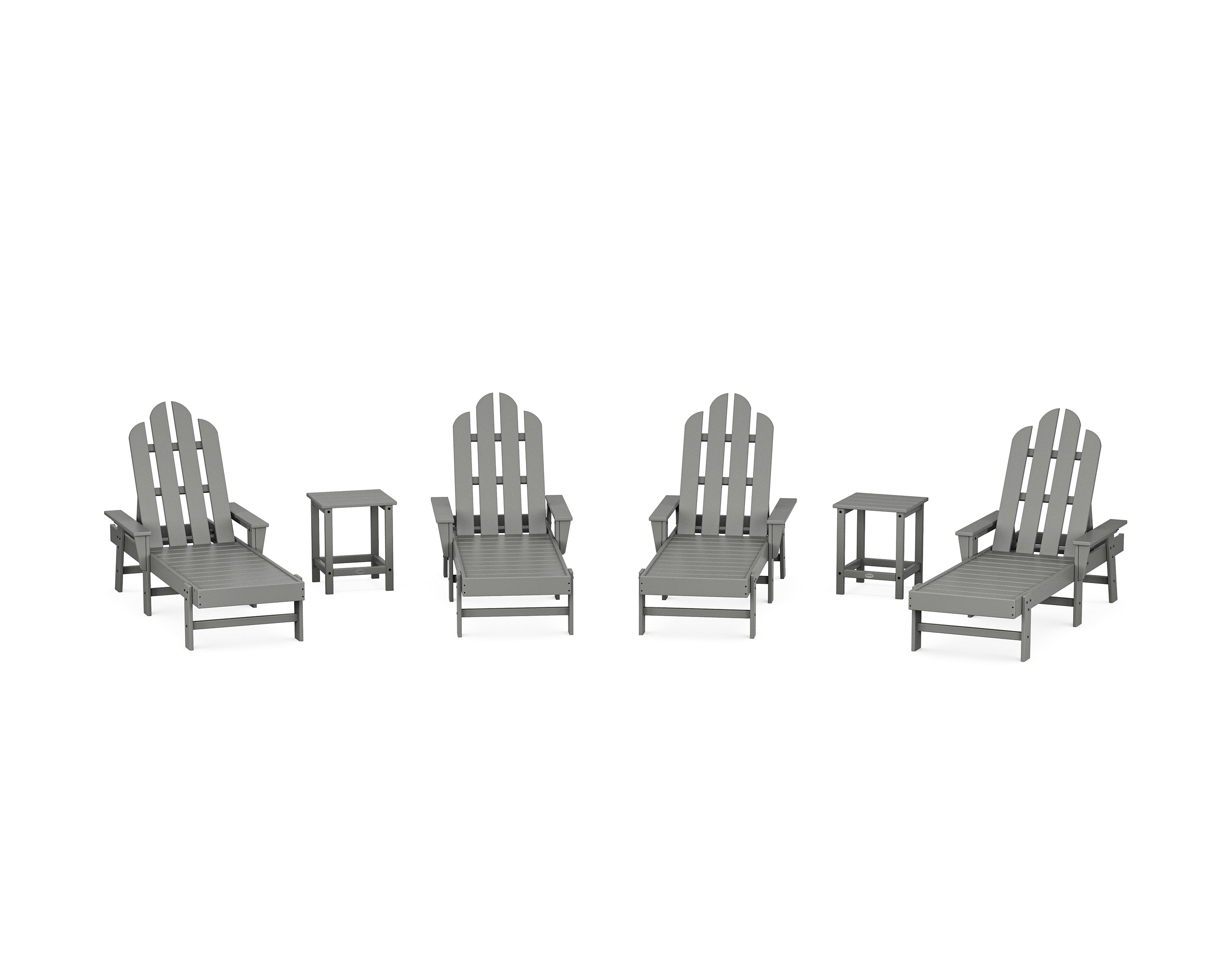POLYWOOD Long Island Chaise 6-Piece Set in Slate Grey