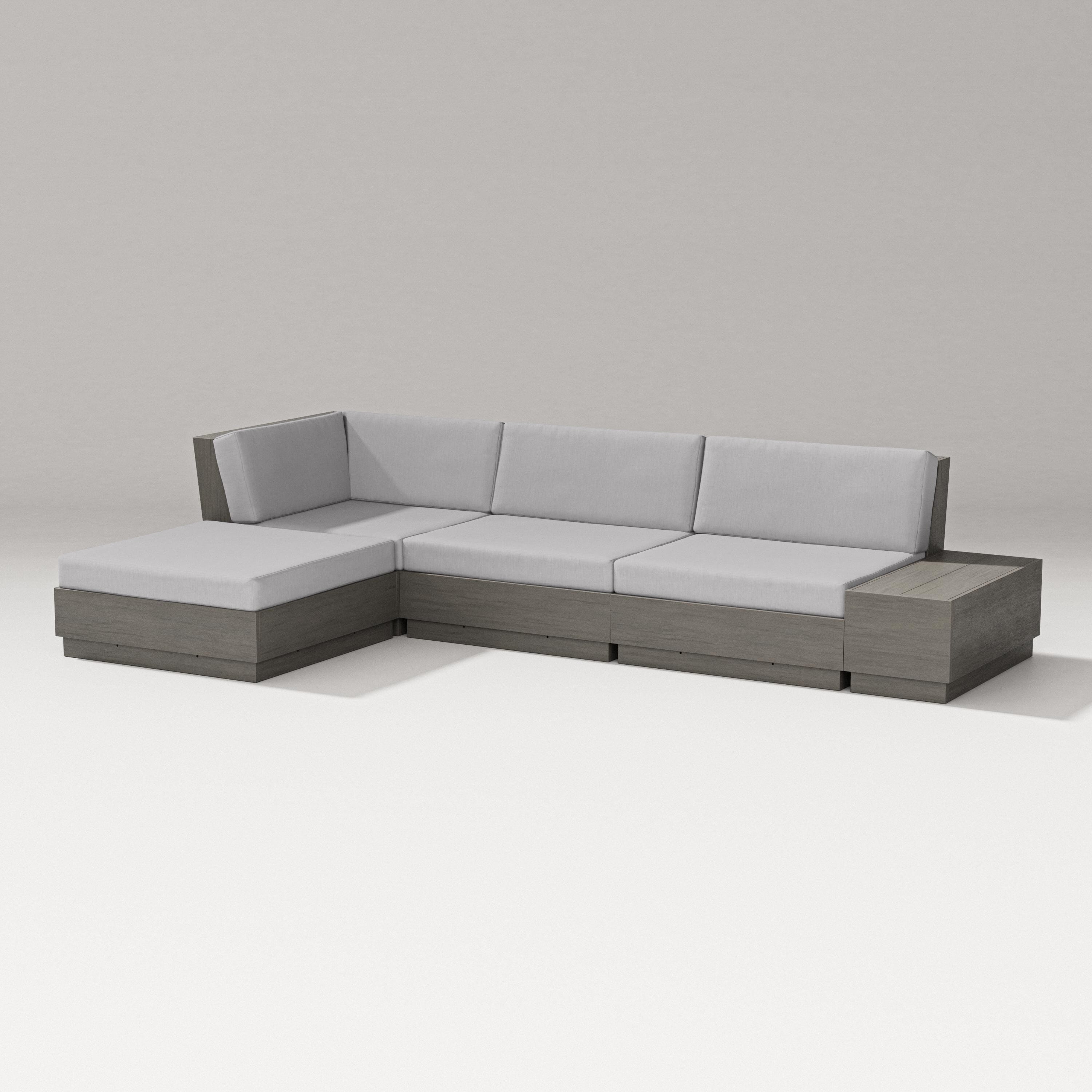 PW Designer Series Elevate Chaise Sectional in Driftwood / Granite