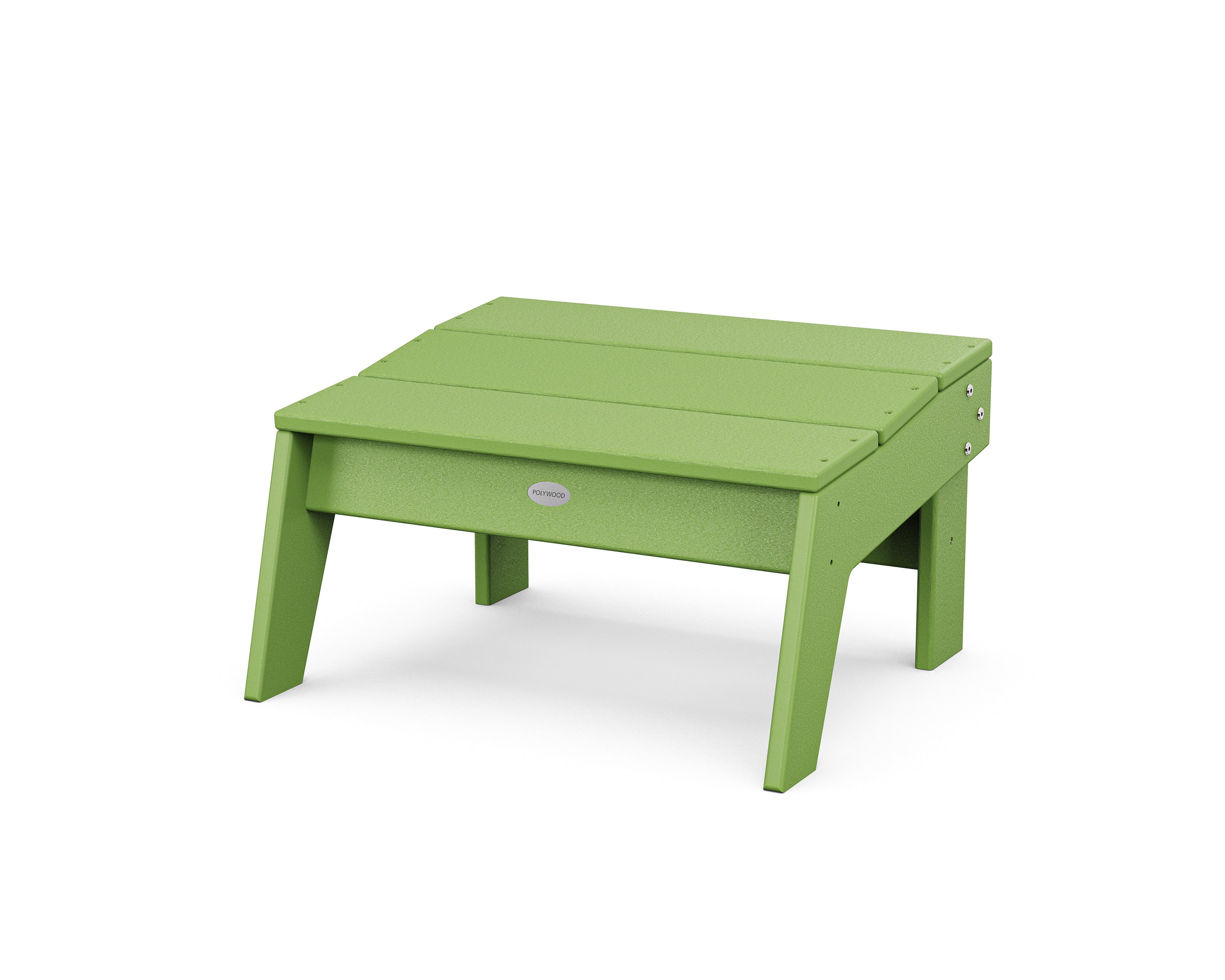 POLYWOOD Modern Studio Oversized Ottoman in Lime