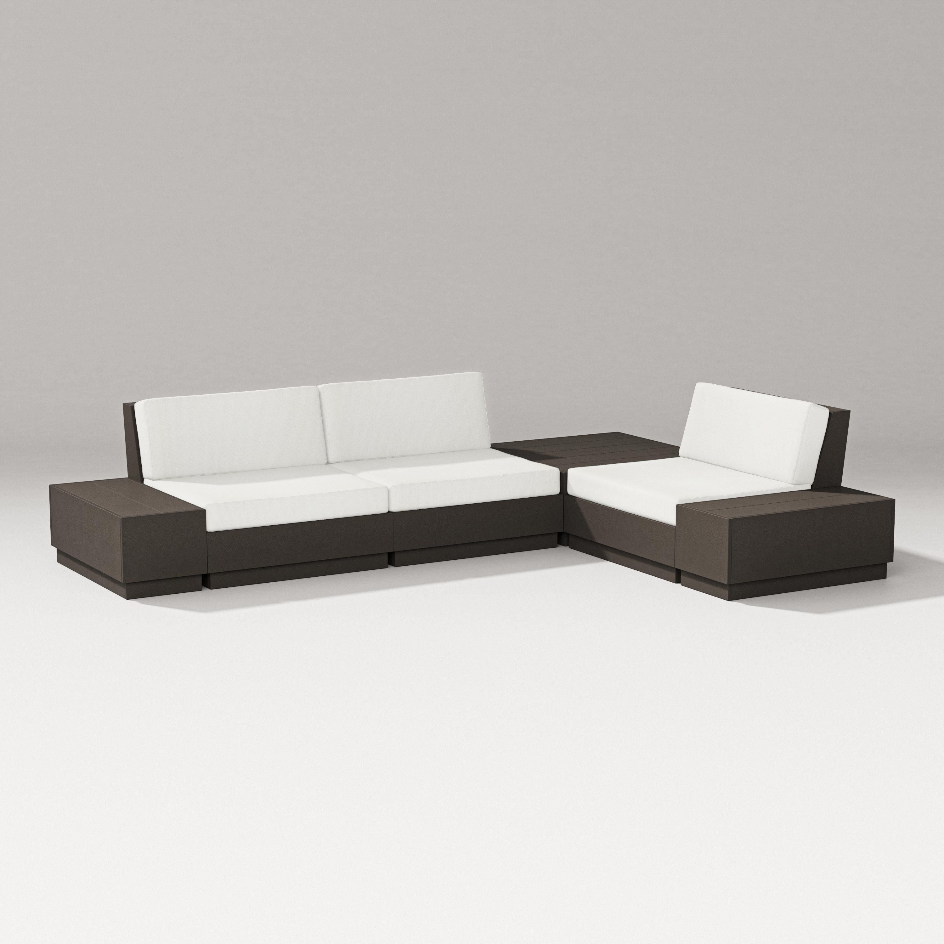 PW Designer Series Elevate 6-Piece Corner Sectional in Vintage Coffee / Natural Linen