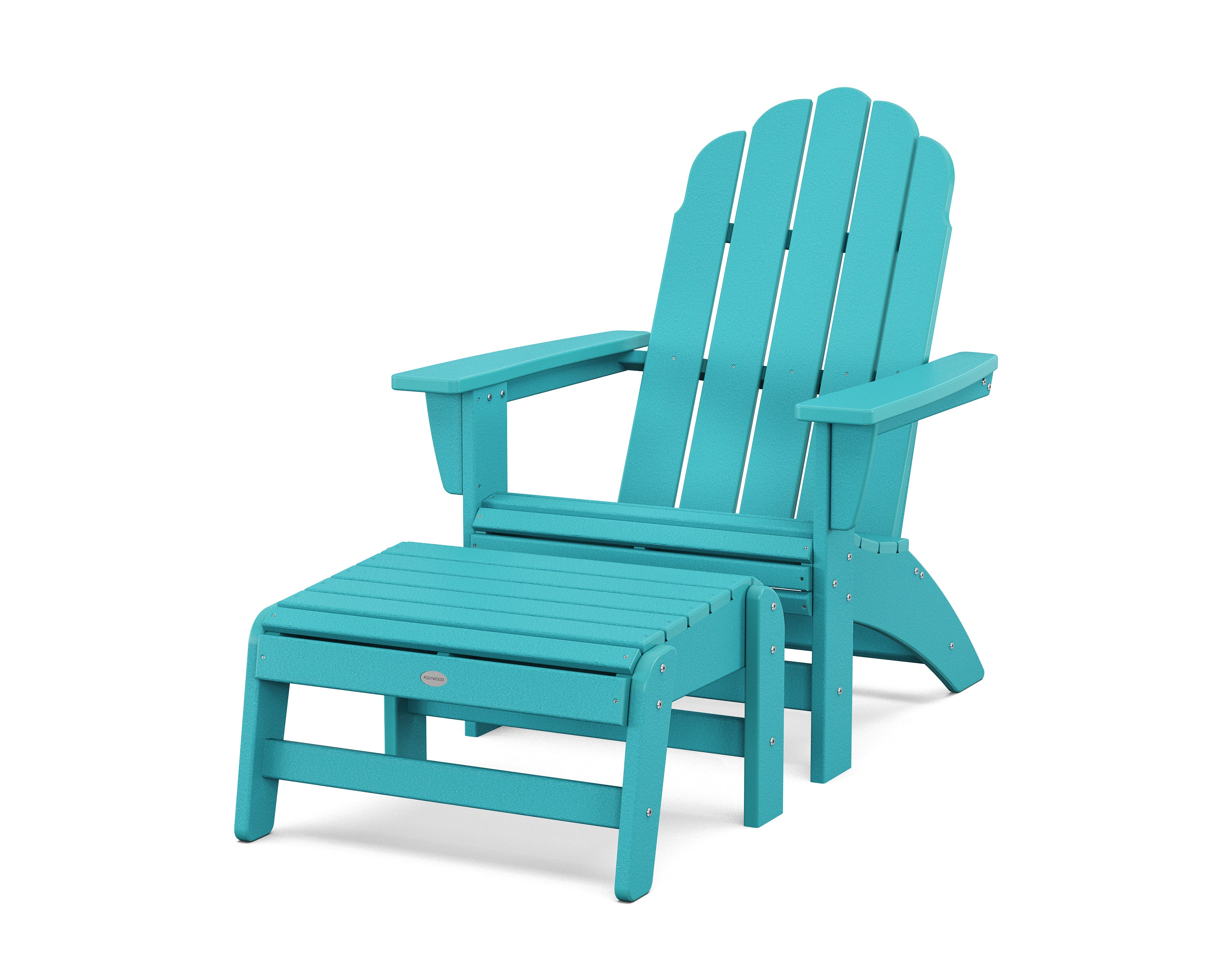 POLYWOOD Vineyard Grand Adirondack Chair with Ottoman in Aruba