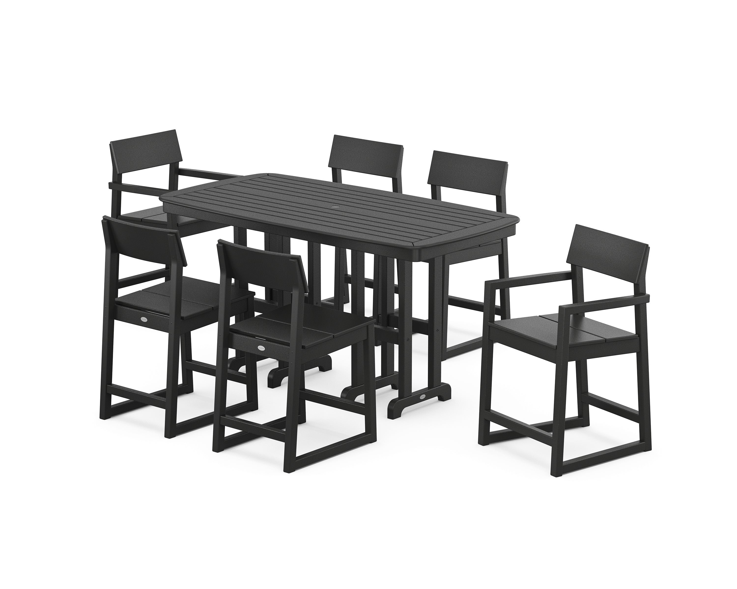 POLYWOOD EDGE 7-Piece Counter Set in Black