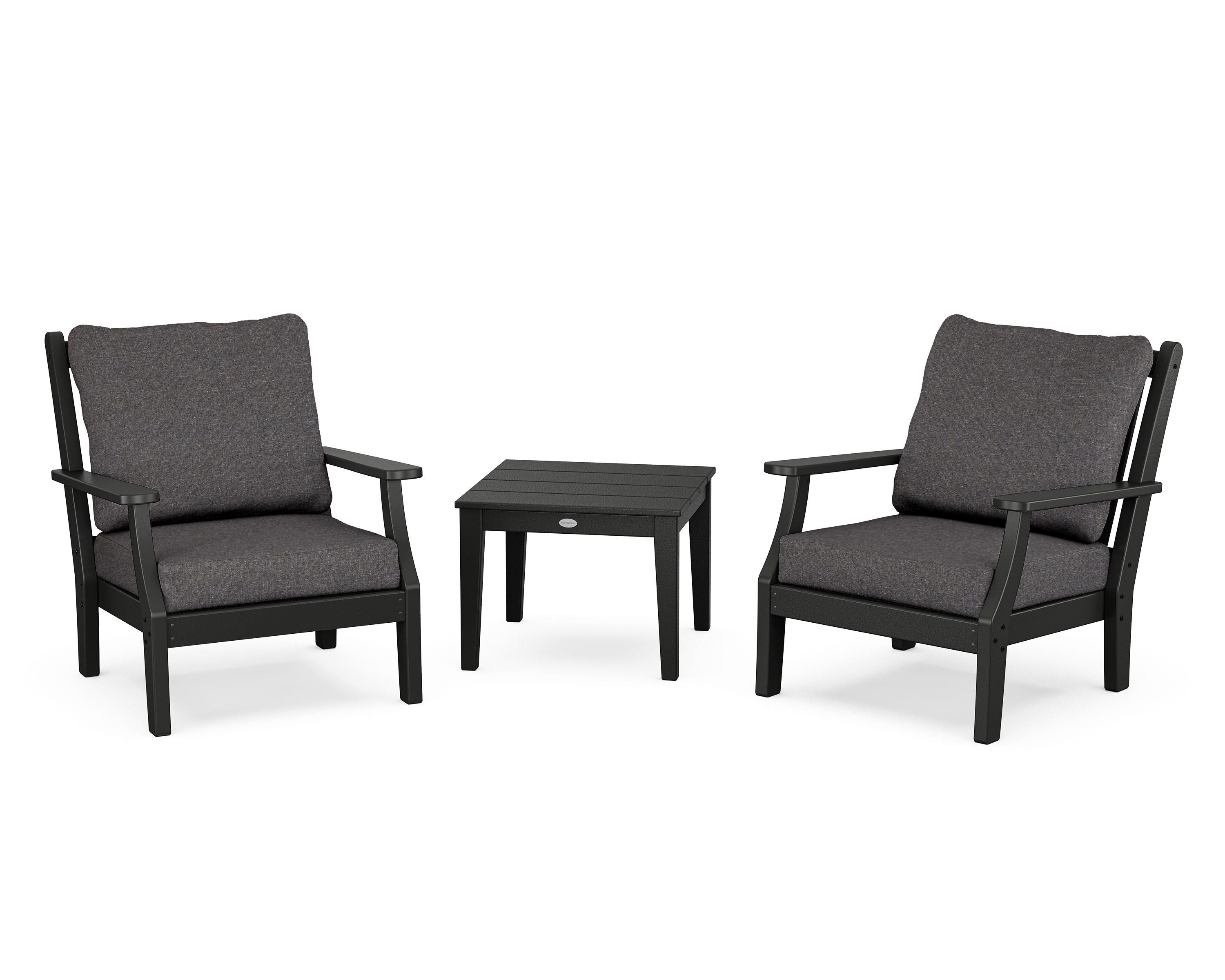 Country Living Wovendale 3-Piece Deep Seating Set in Black / Ash Charcoal
