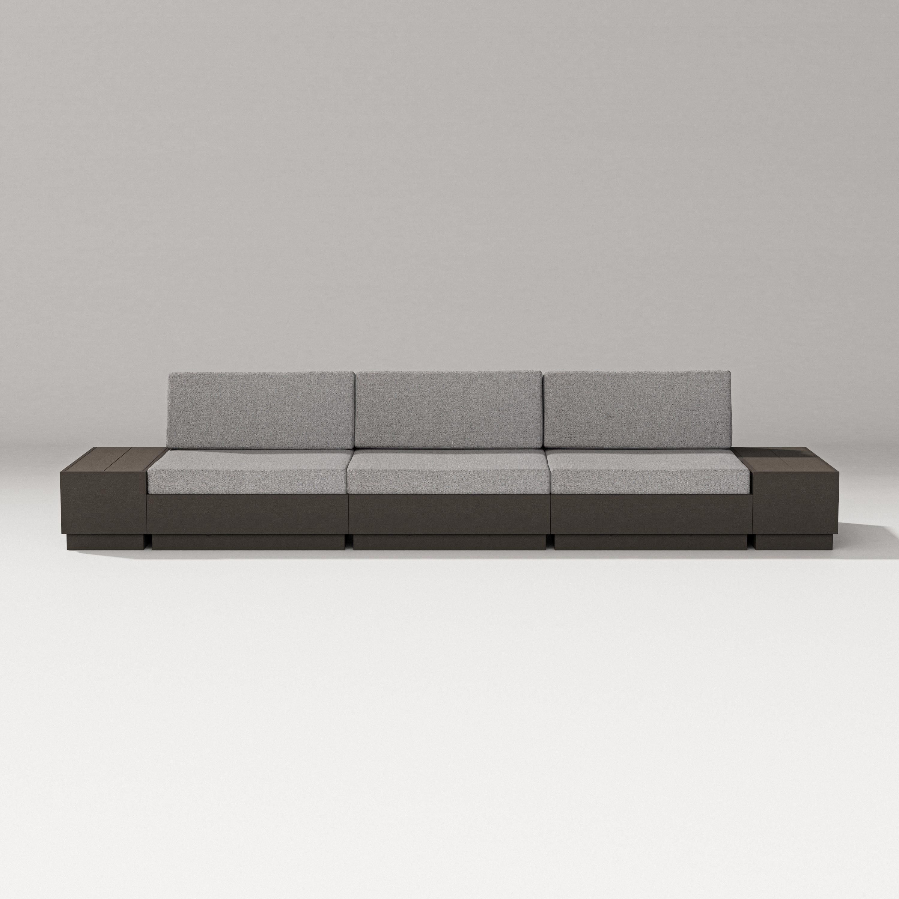PW Designer Series Elevate Straight Sectional in Vintage Coffee / Grey Mist