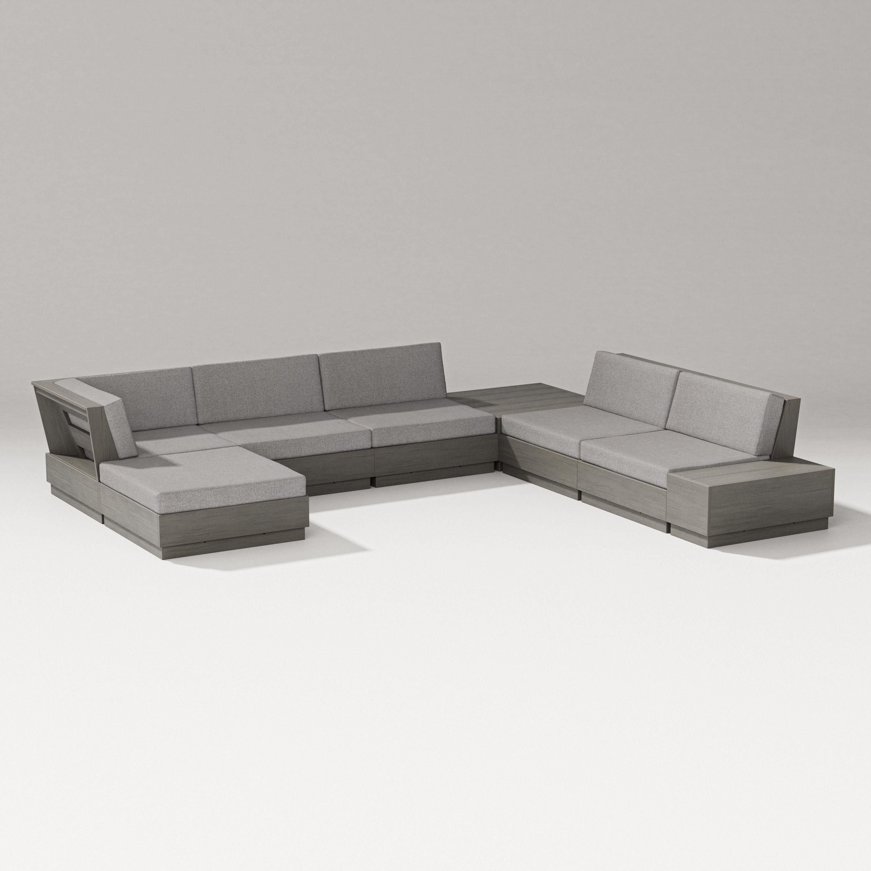 PW Designer Series Elevate 8-Piece Corner Sectional in Driftwood / Grey Mist