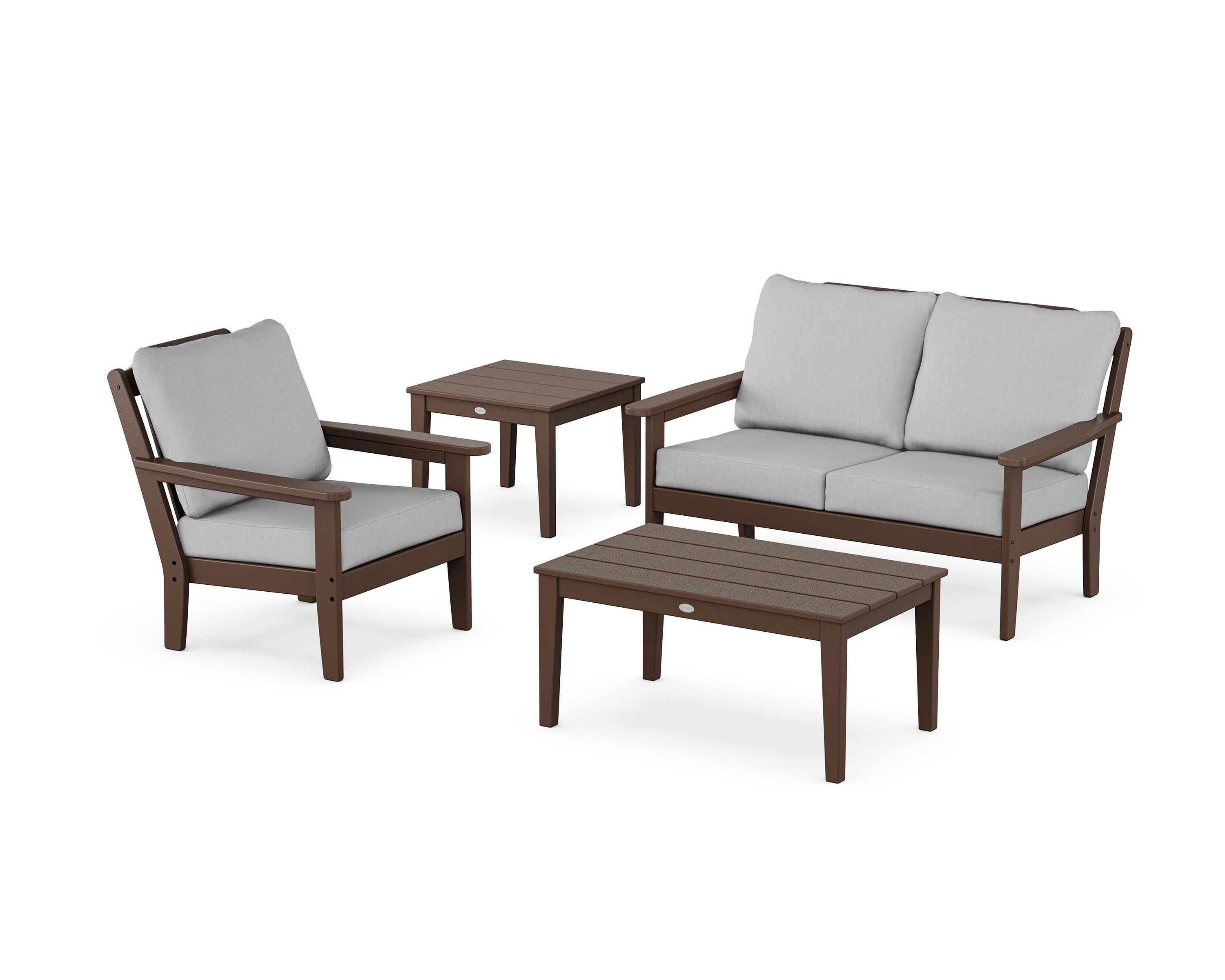 Country Living Wovendale 4-Piece Deep Seating Set in Mahogany / Granite