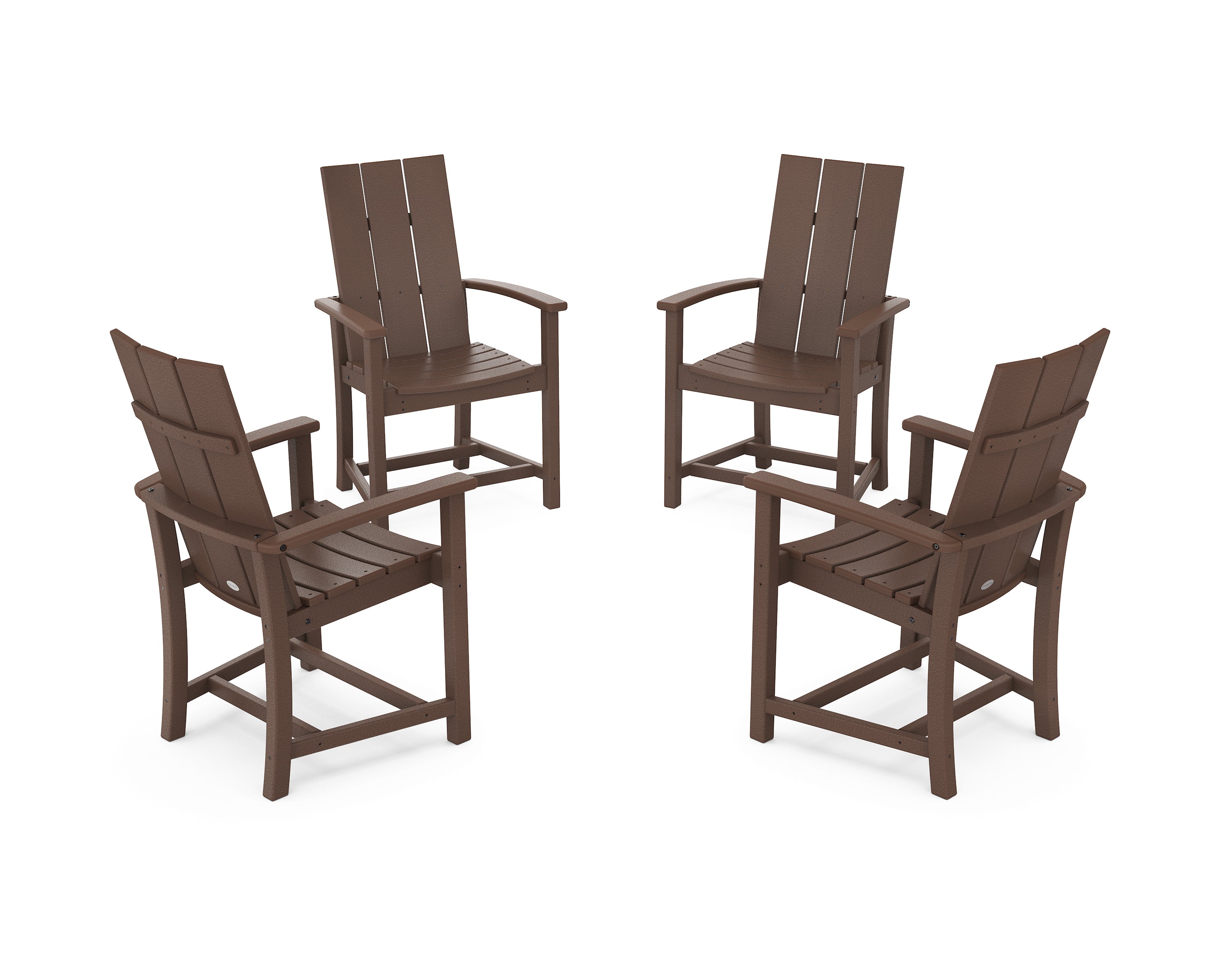 POLYWOOD® Modern 4-Piece Upright Adirondack Conversation Set in Mahogany