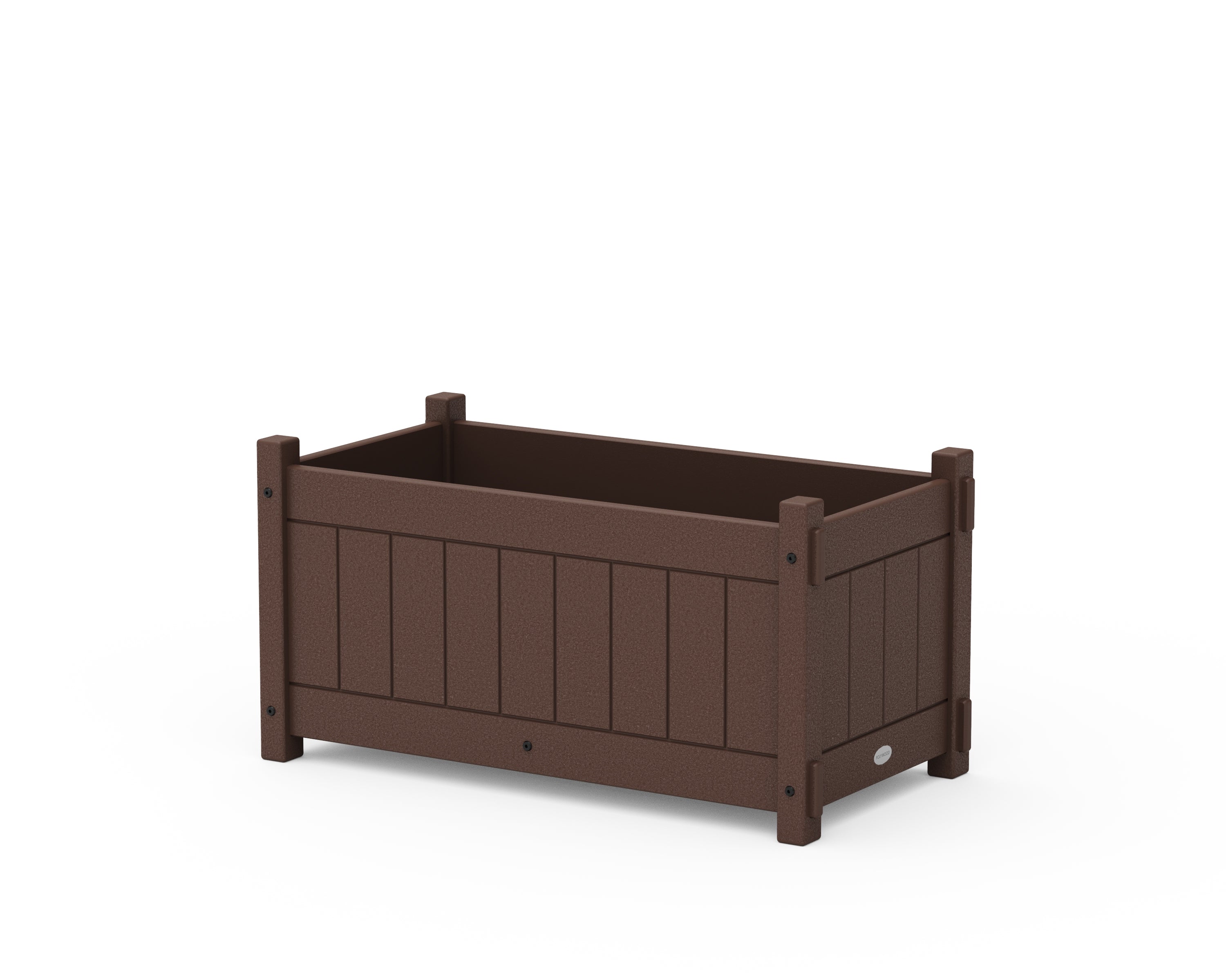 POLYWOOD Vineyard Rectangle Double Planter Box in Mahogany