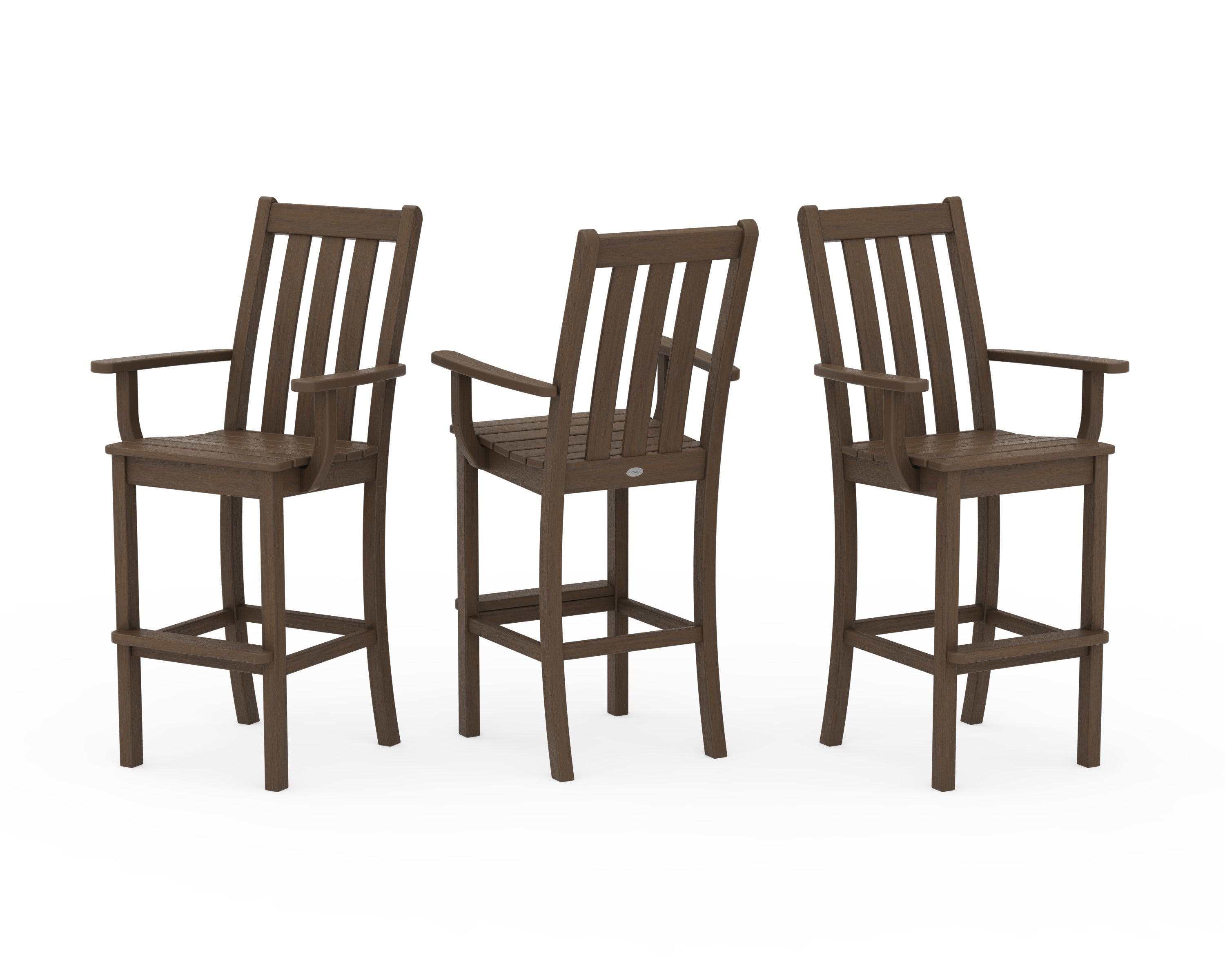 POLYWOOD Vineyard Bar Arm Chair 3-Pack in Kona