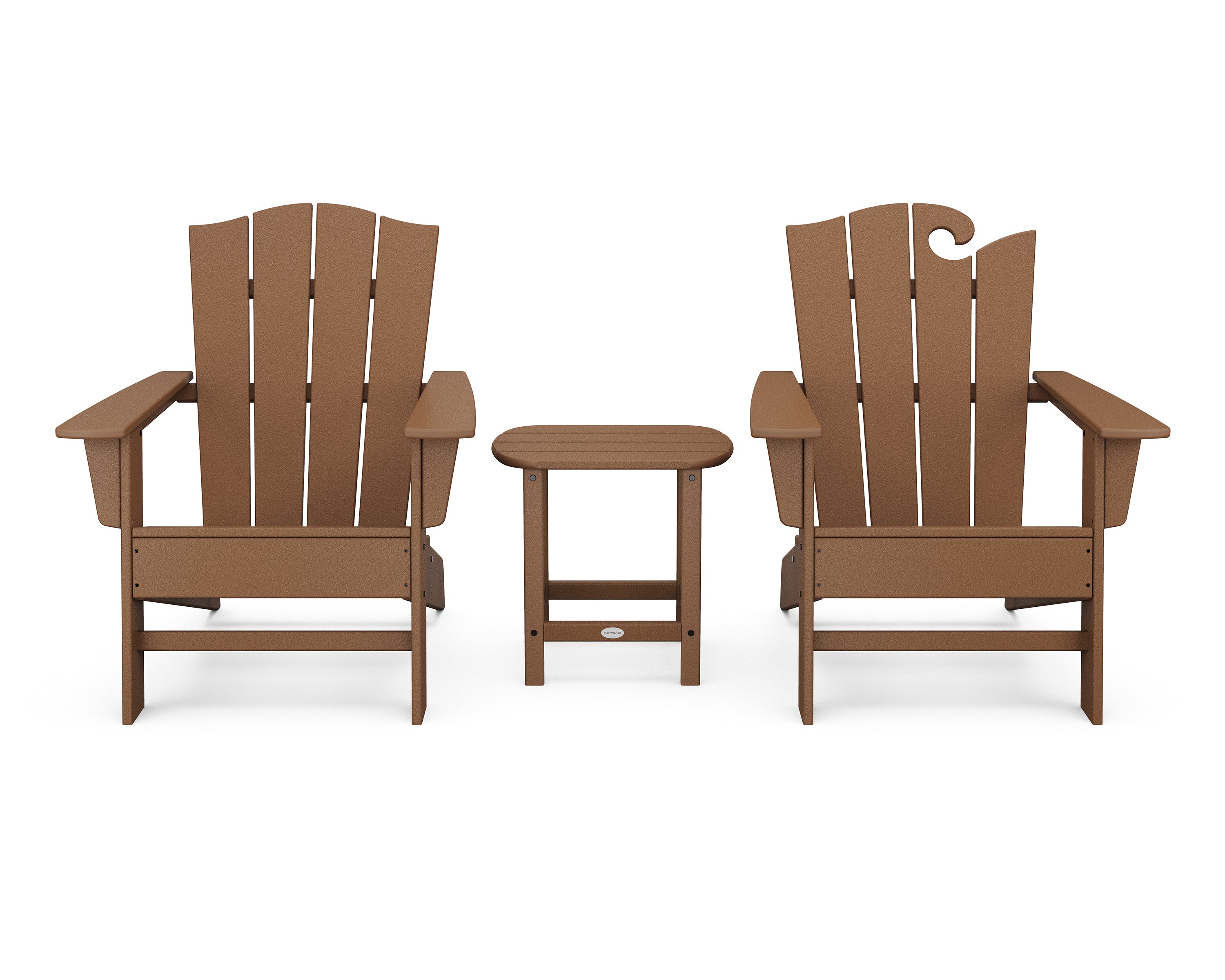 POLYWOOD Wave Collection 3-Piece Set in Teak