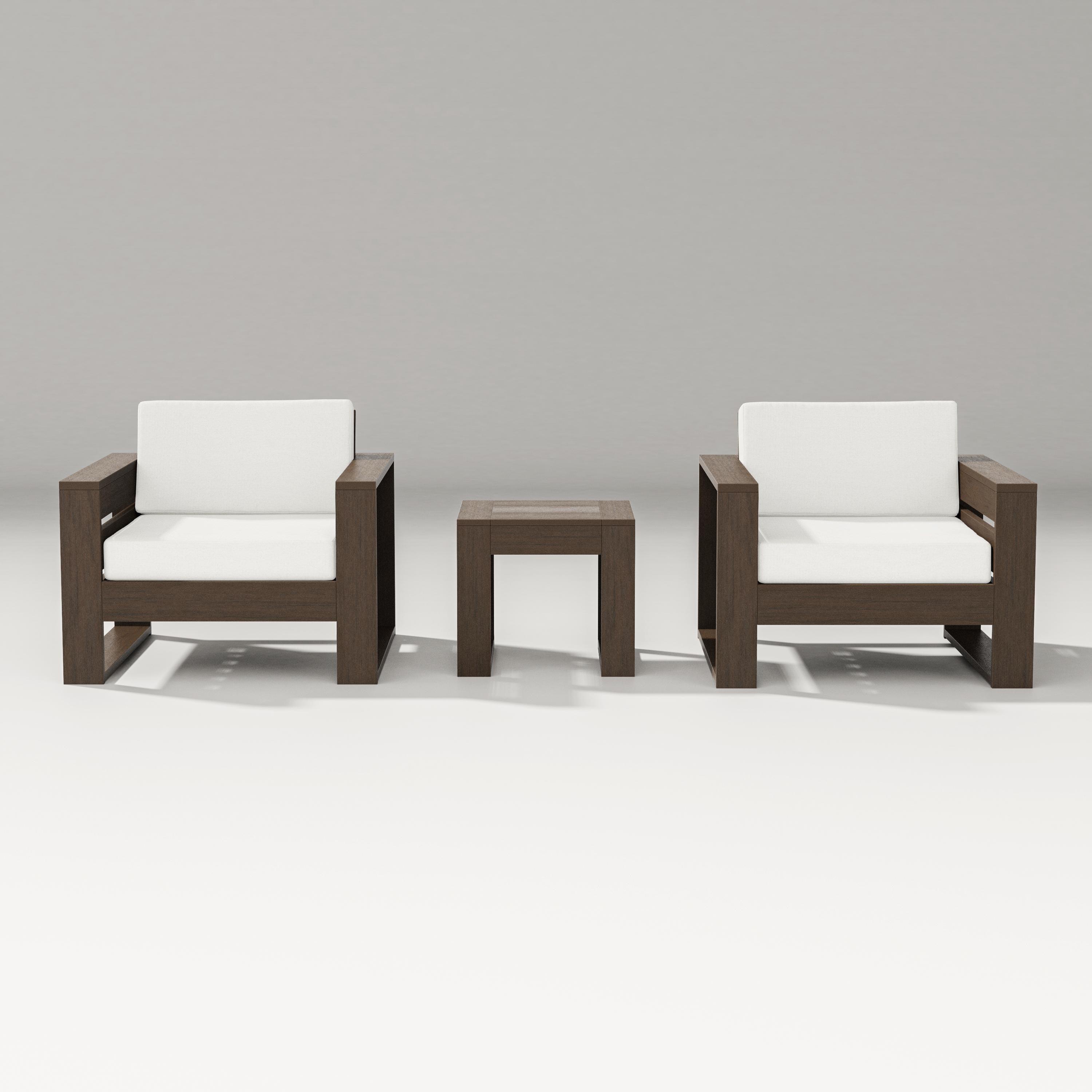 PW Designer Series Latitude 3-Piece Lounge Chair Set in Kona / Natural Linen
