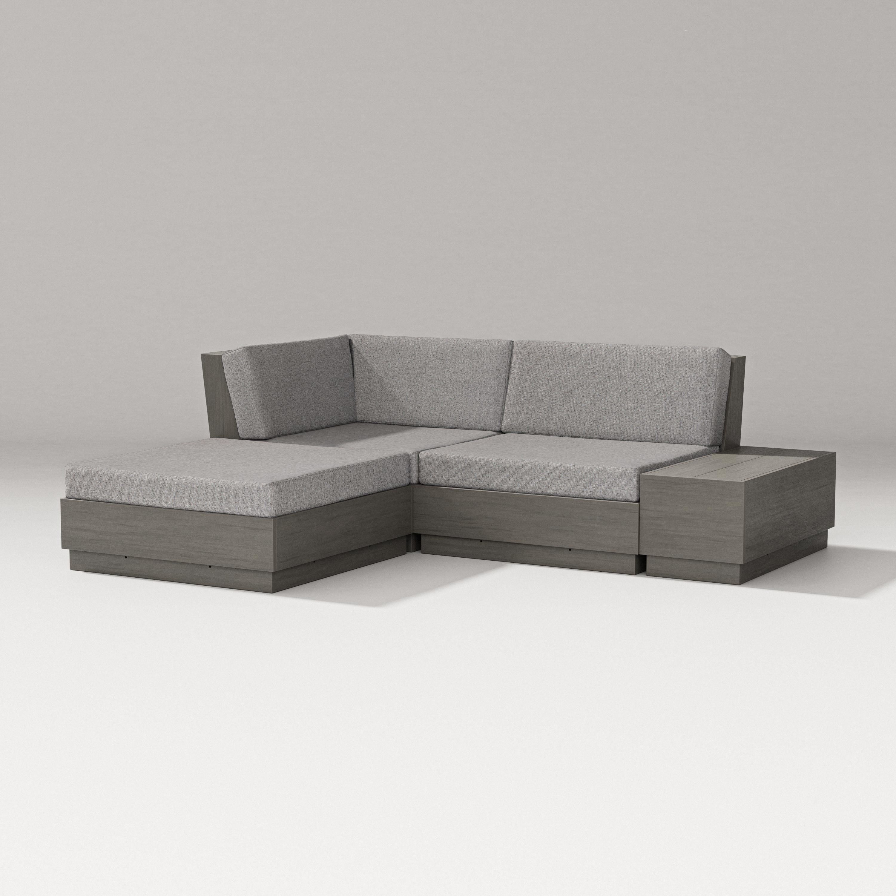 PW Designer Series Elevate Loveseat Sectional with Chaise in Driftwood / Grey Mist
