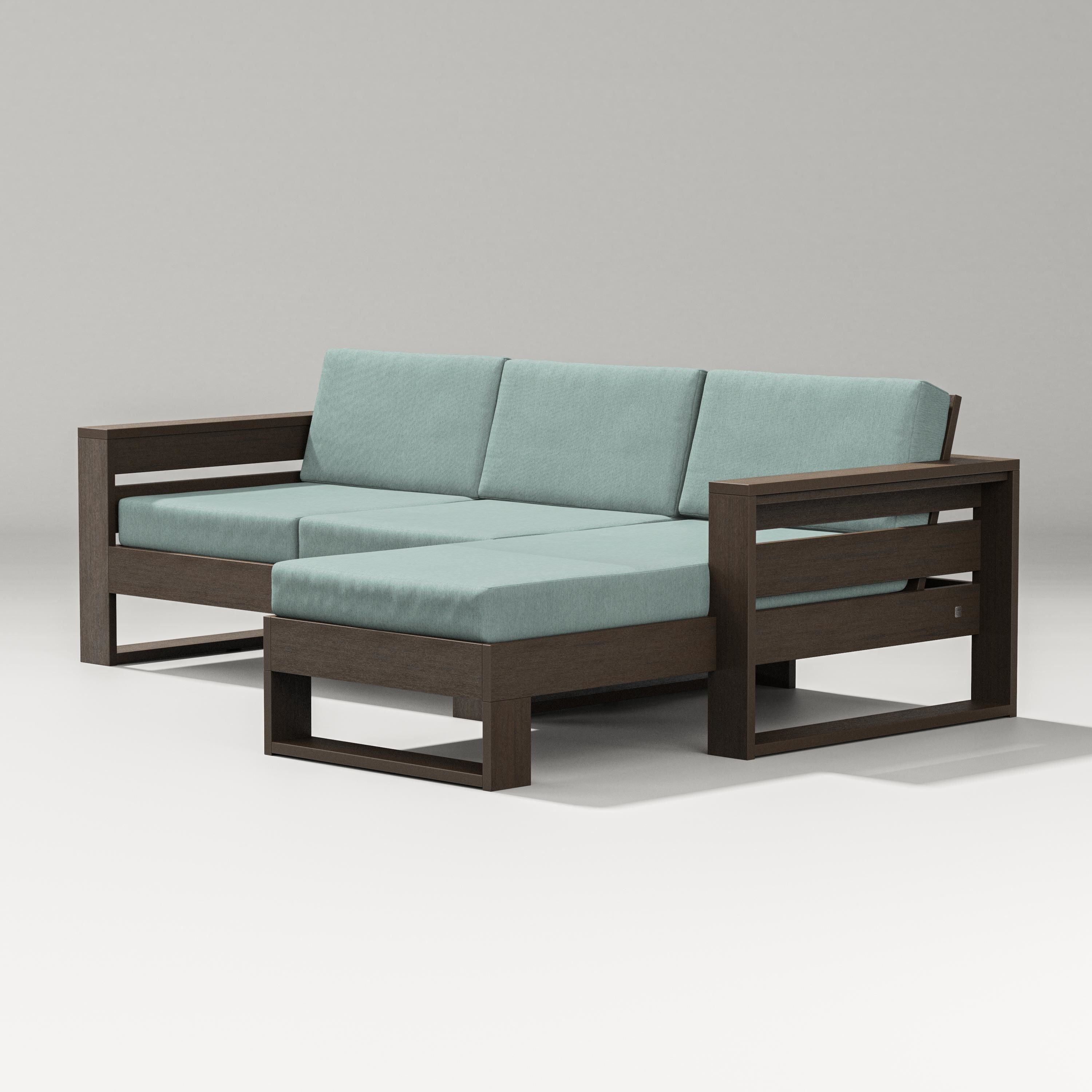 PW Designer Series Latitude Right Chaise Sectional in Kona / Glacier Spa