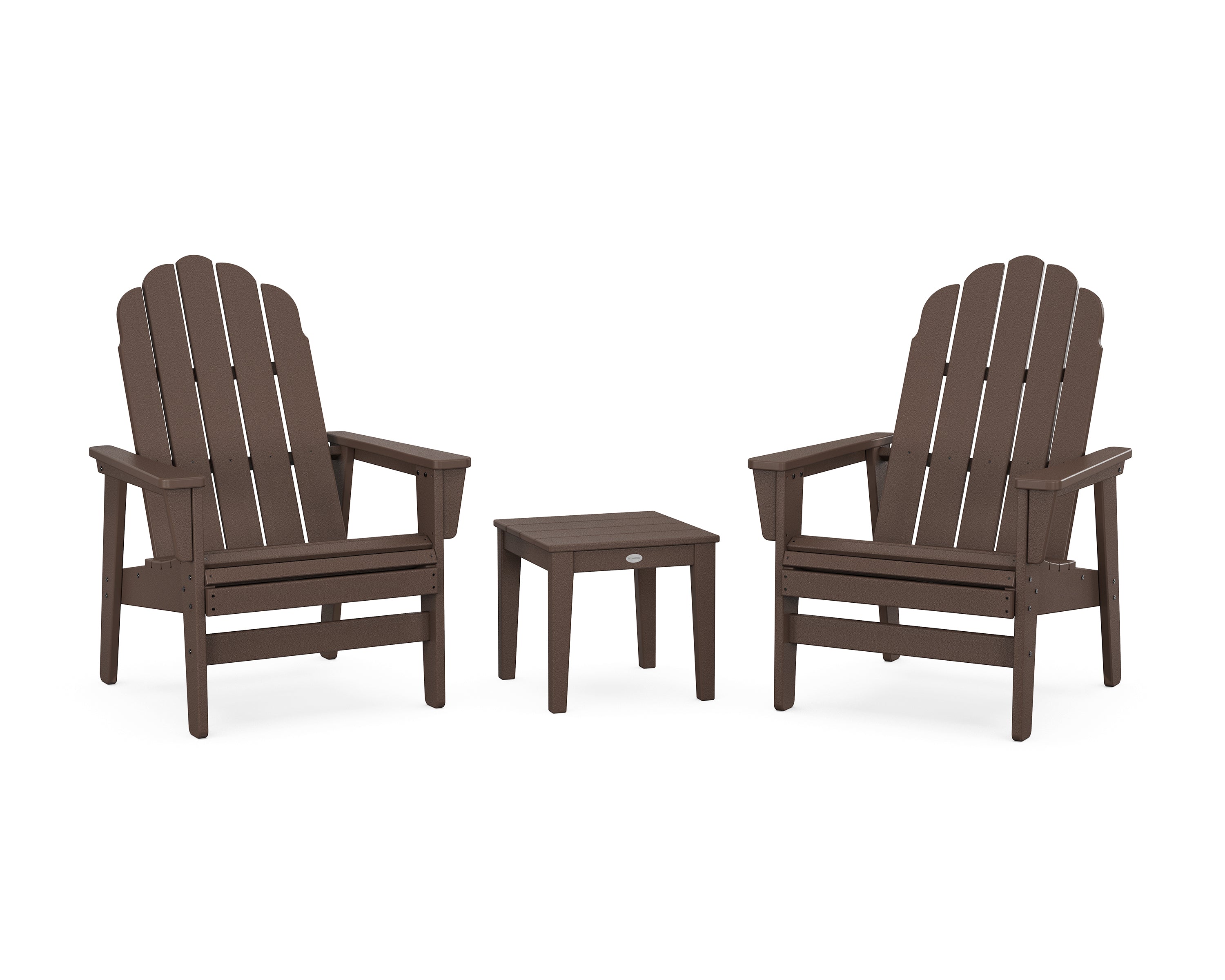 POLYWOOD 3-Piece Vineyard Grand Upright Adirondack Set in Mahogany