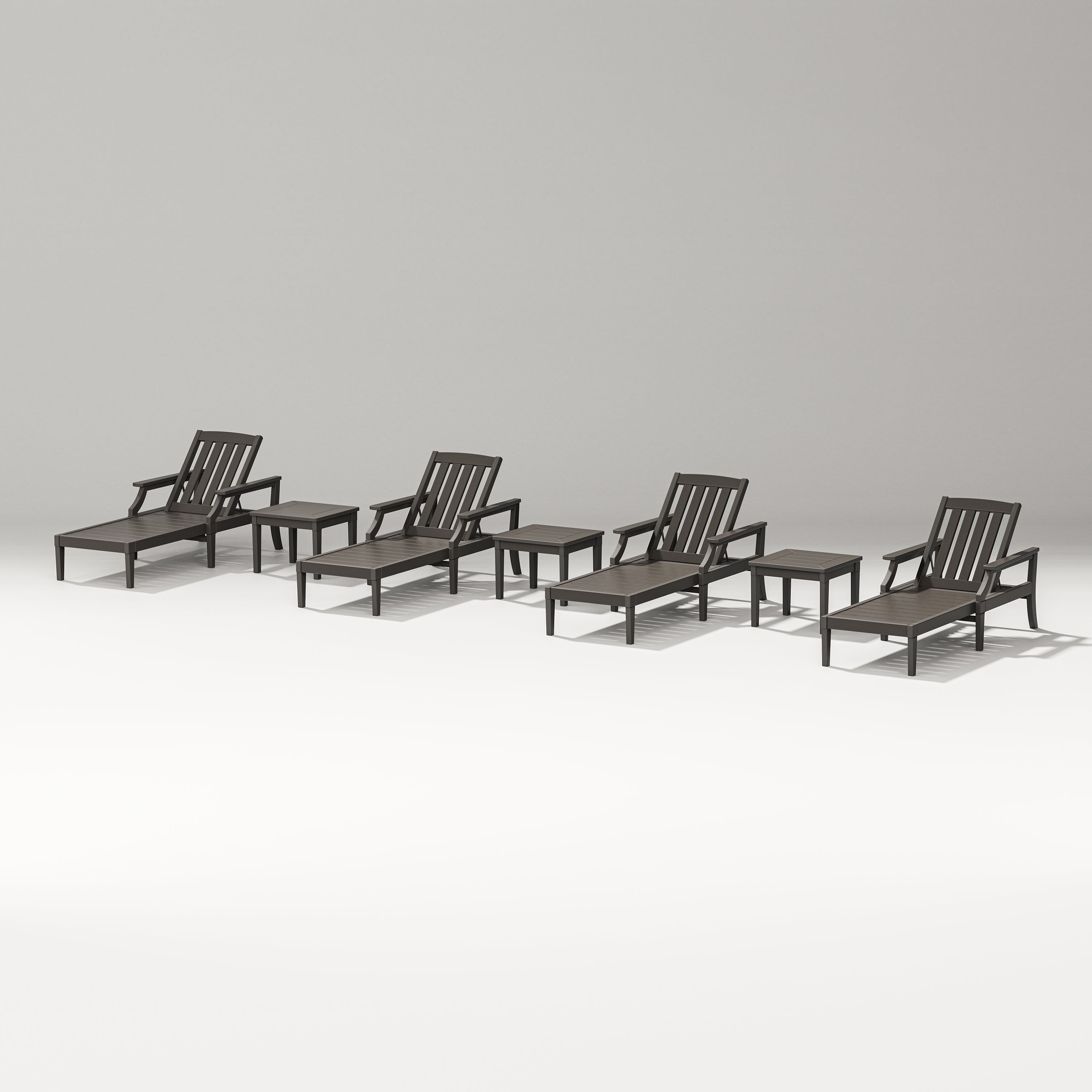 POLYWOOD Designer Series Estate 7-Piece Chaise Lounge Set in Vintage Coffee