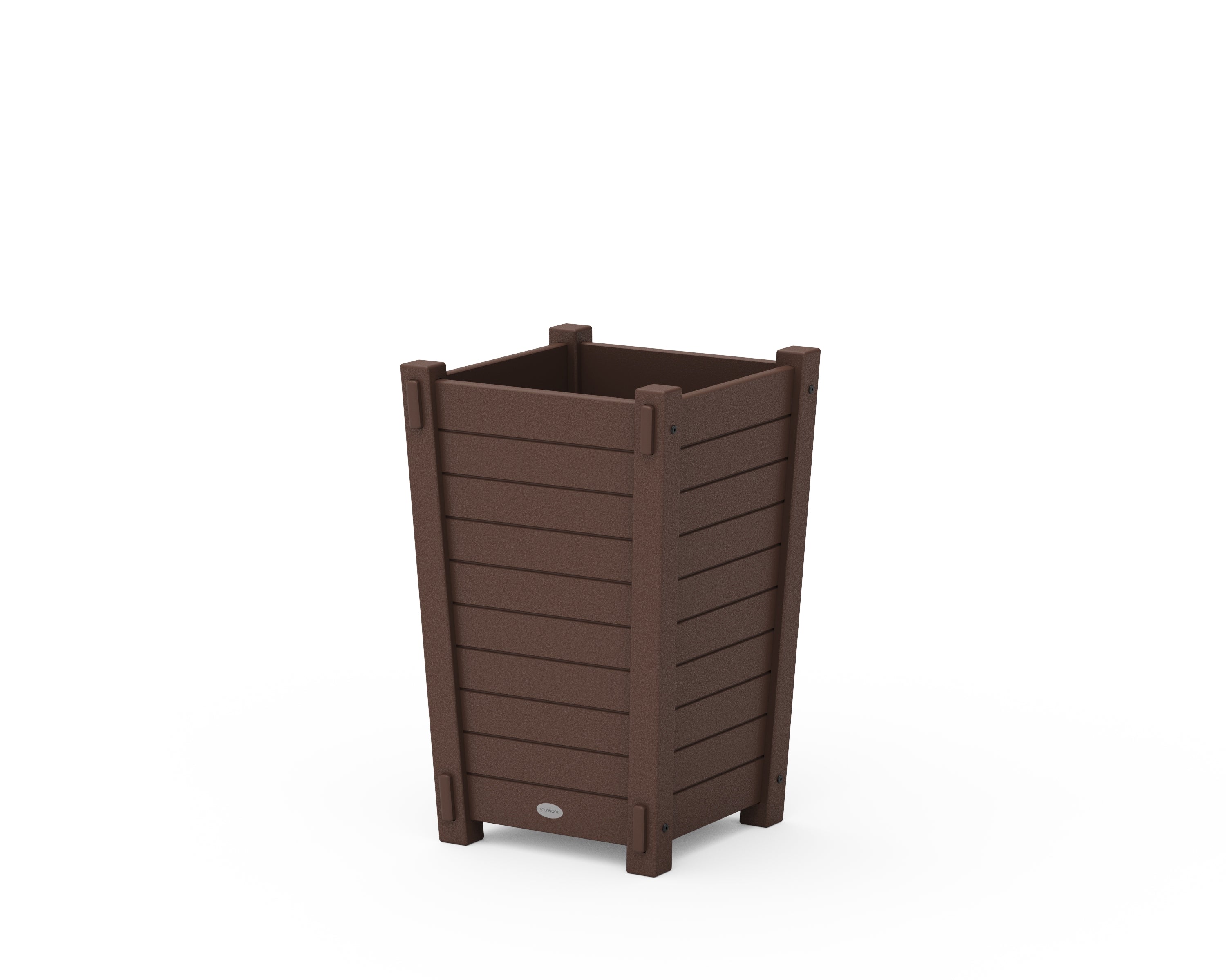 POLYWOOD Nautical Tapered Square Short Planter Box in Mahogany