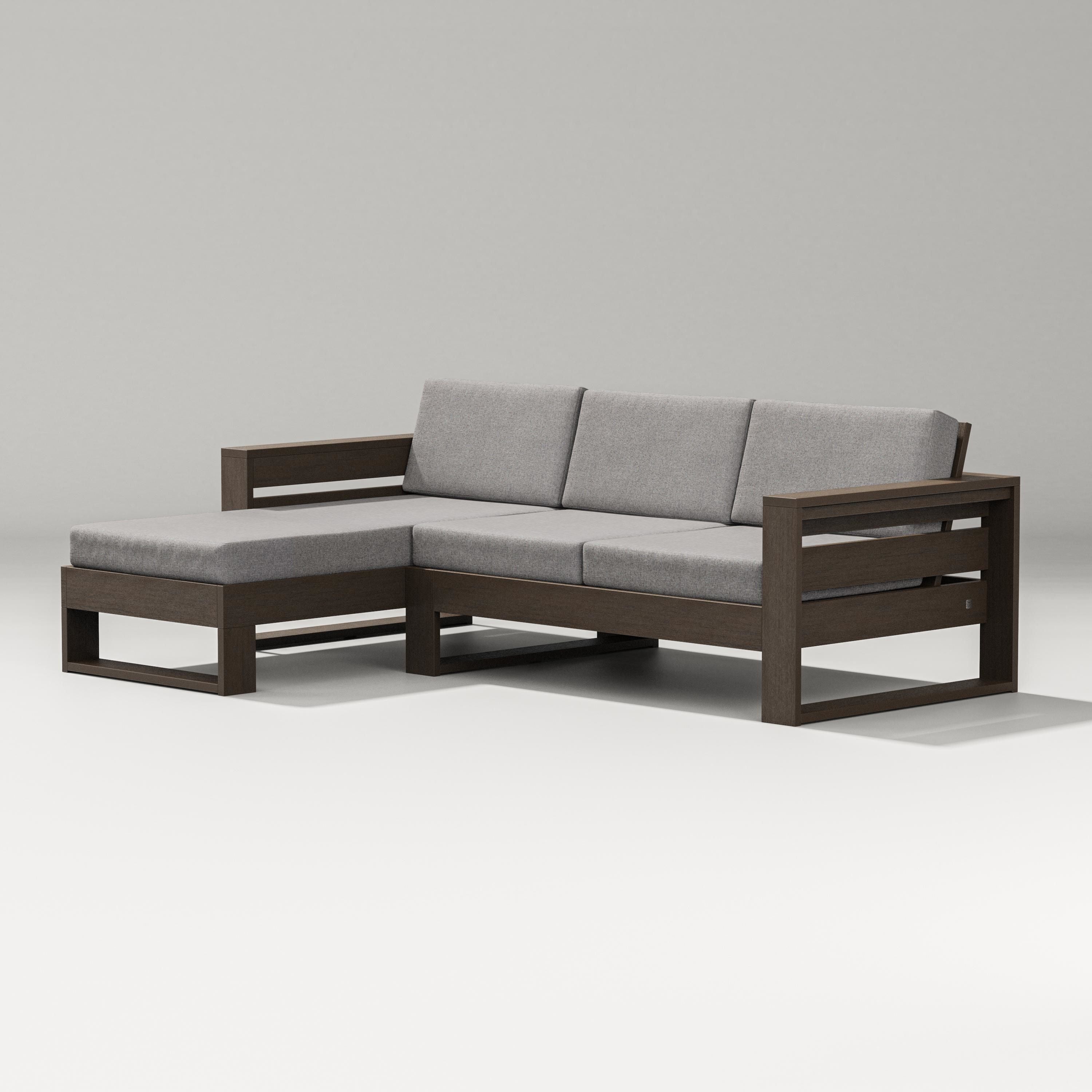 PW Designer Series Latitude Left Chaise Sectional in Kona / Grey Mist