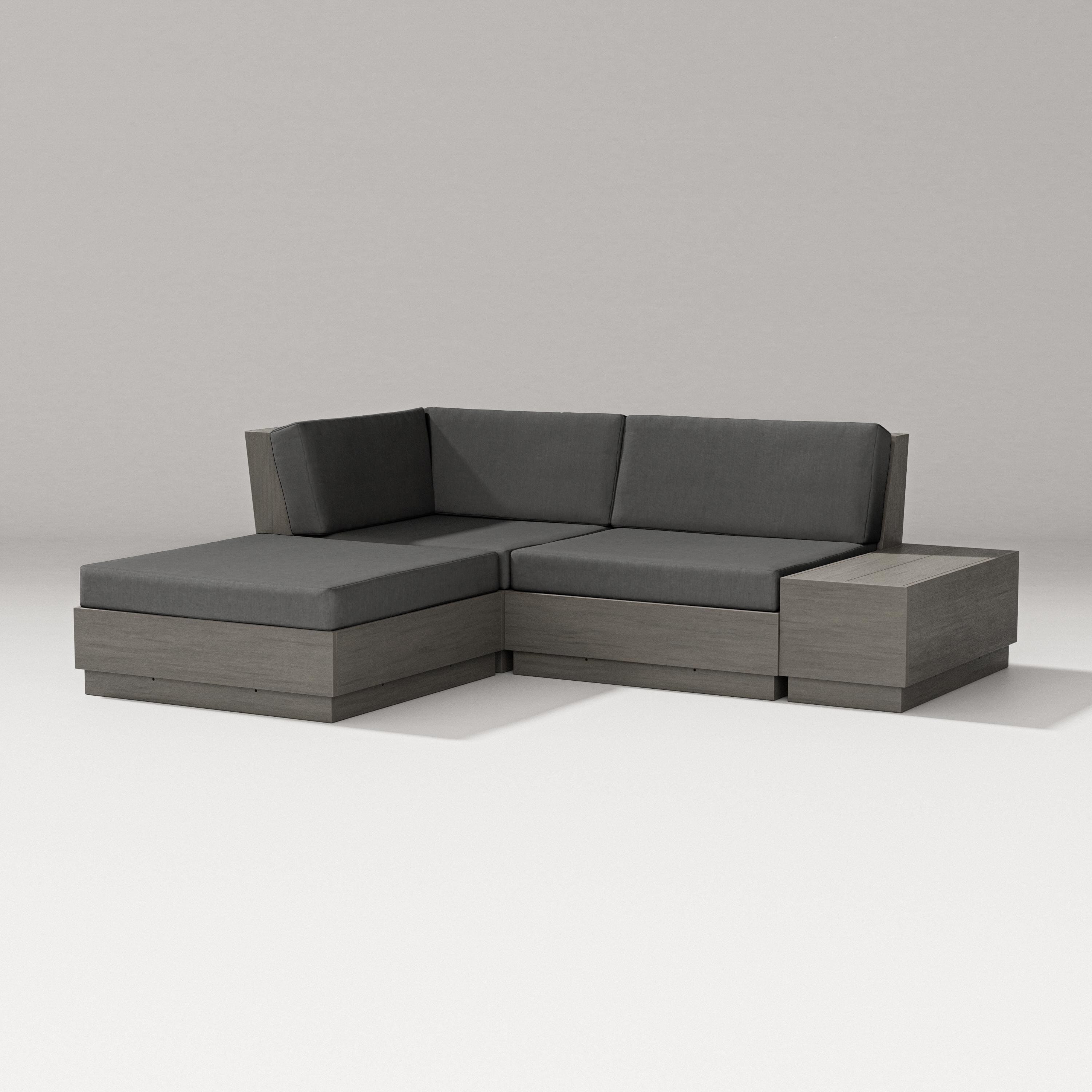 PW Designer Series Elevate Loveseat Sectional with Chaise in Driftwood / Spectrum Carbon